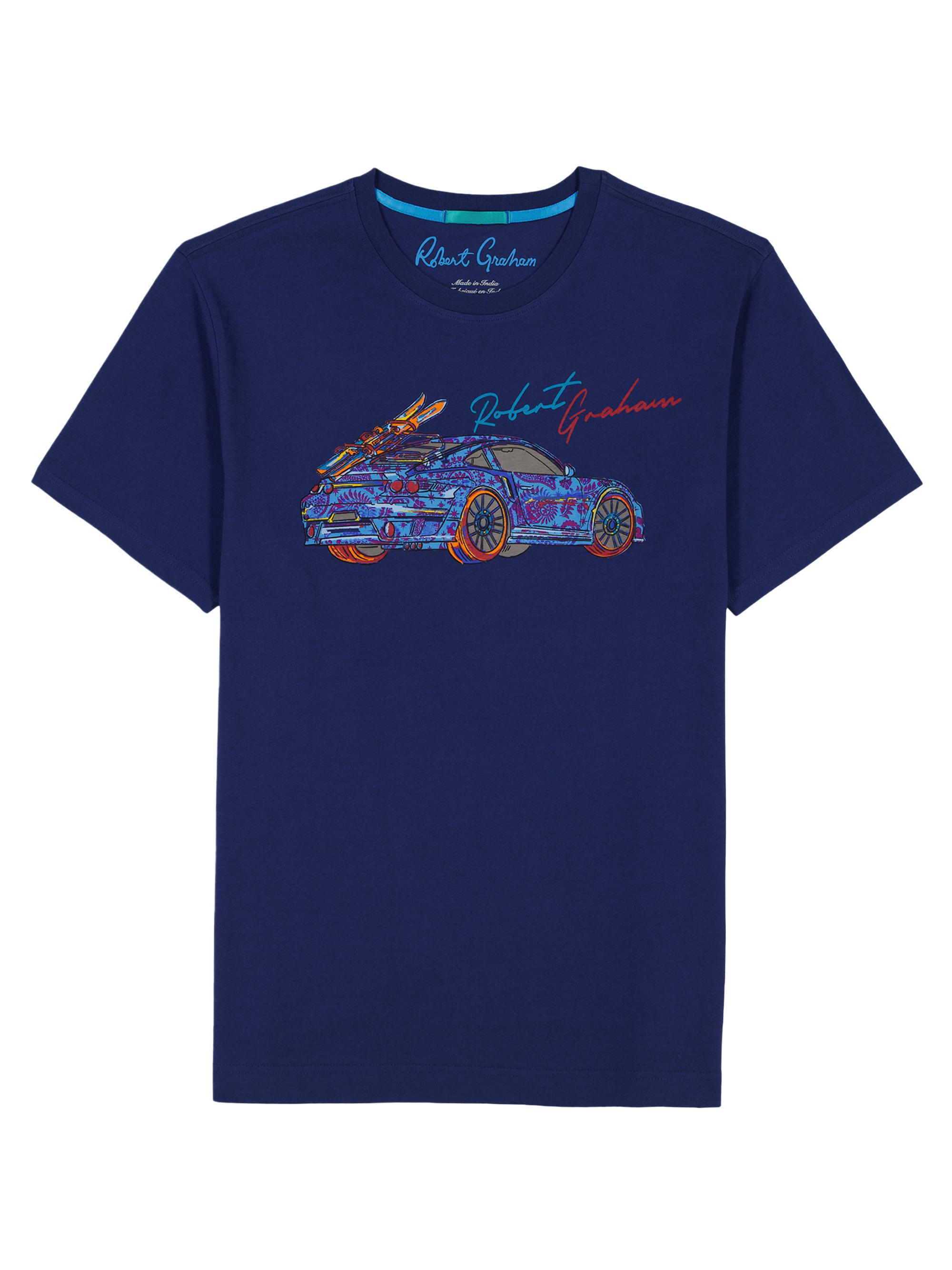 Robert Graham Men's Road Trip Graphic T-Shirt - Navy