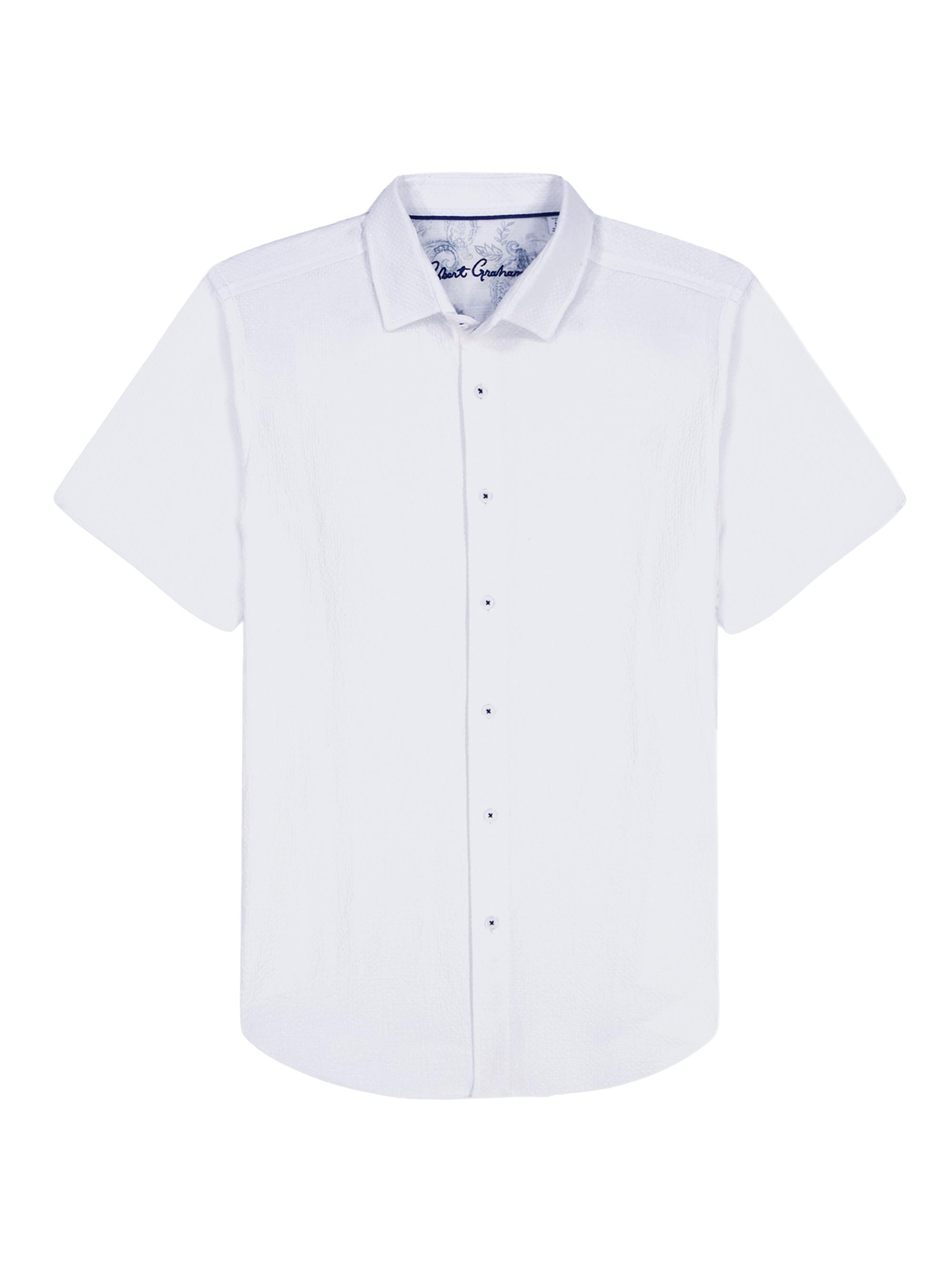 Robert Graham Men's Reid Striped Button-Front Cotton Shirt - White