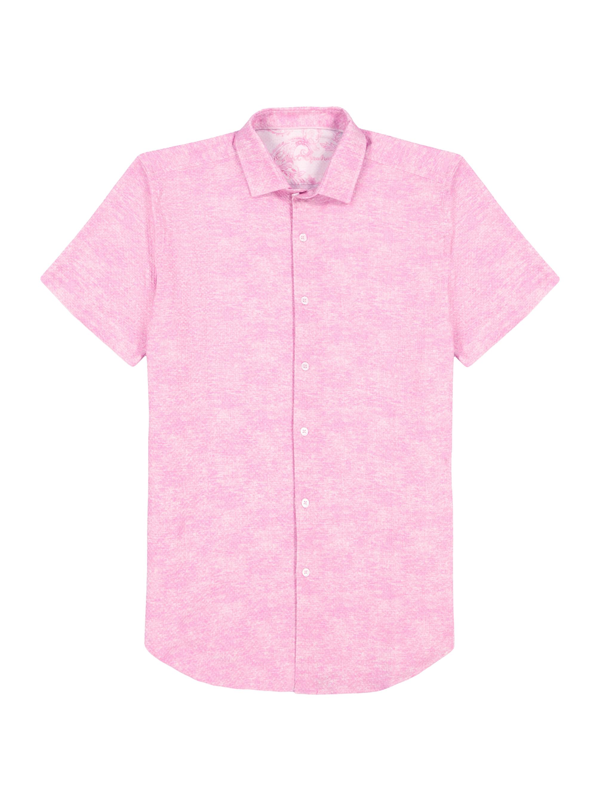 Robert Graham Men's Reid Short-Sleeve Shirt - Light Pink