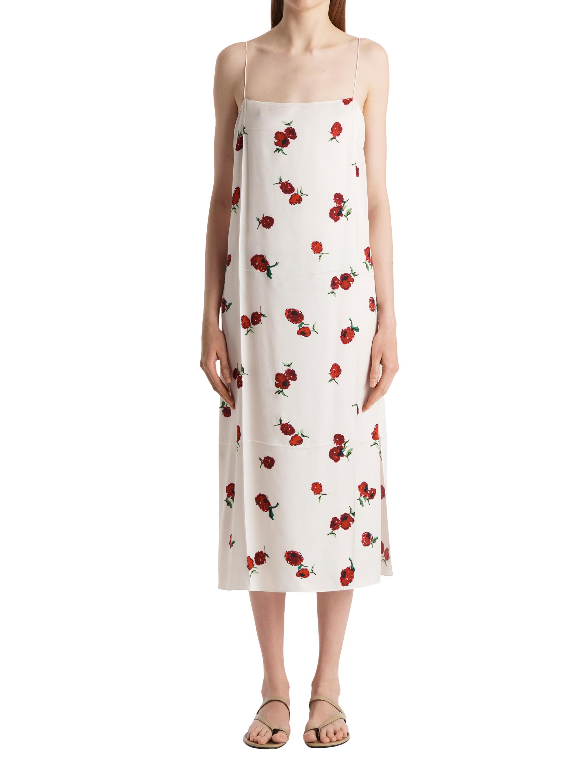 Khaite Sicily Silk Raspberry Print Slip Dress | Saks Fifth Avenue