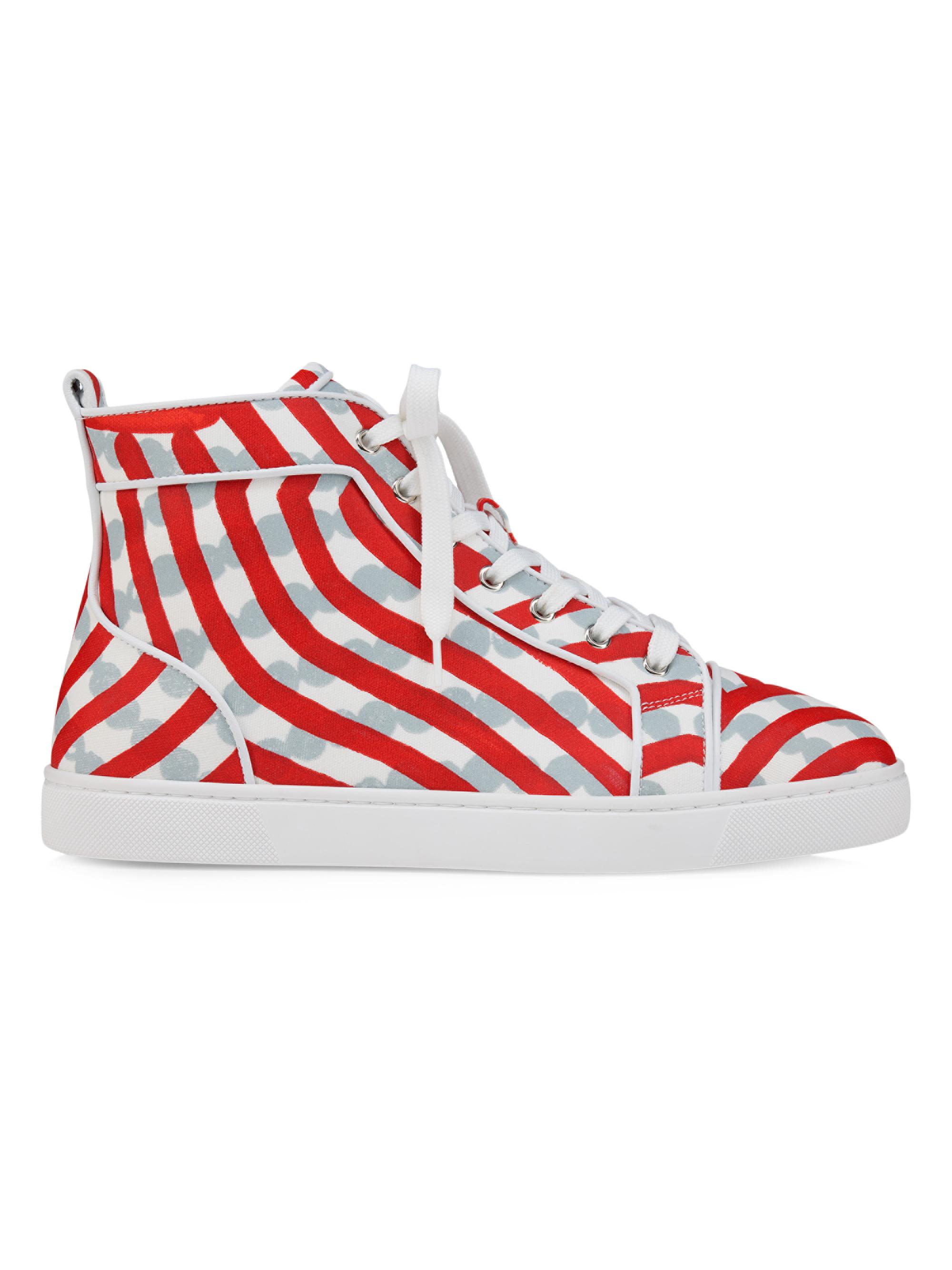Christian Louboutin Men's Louis Canvas High Top Sneakers - Loubi