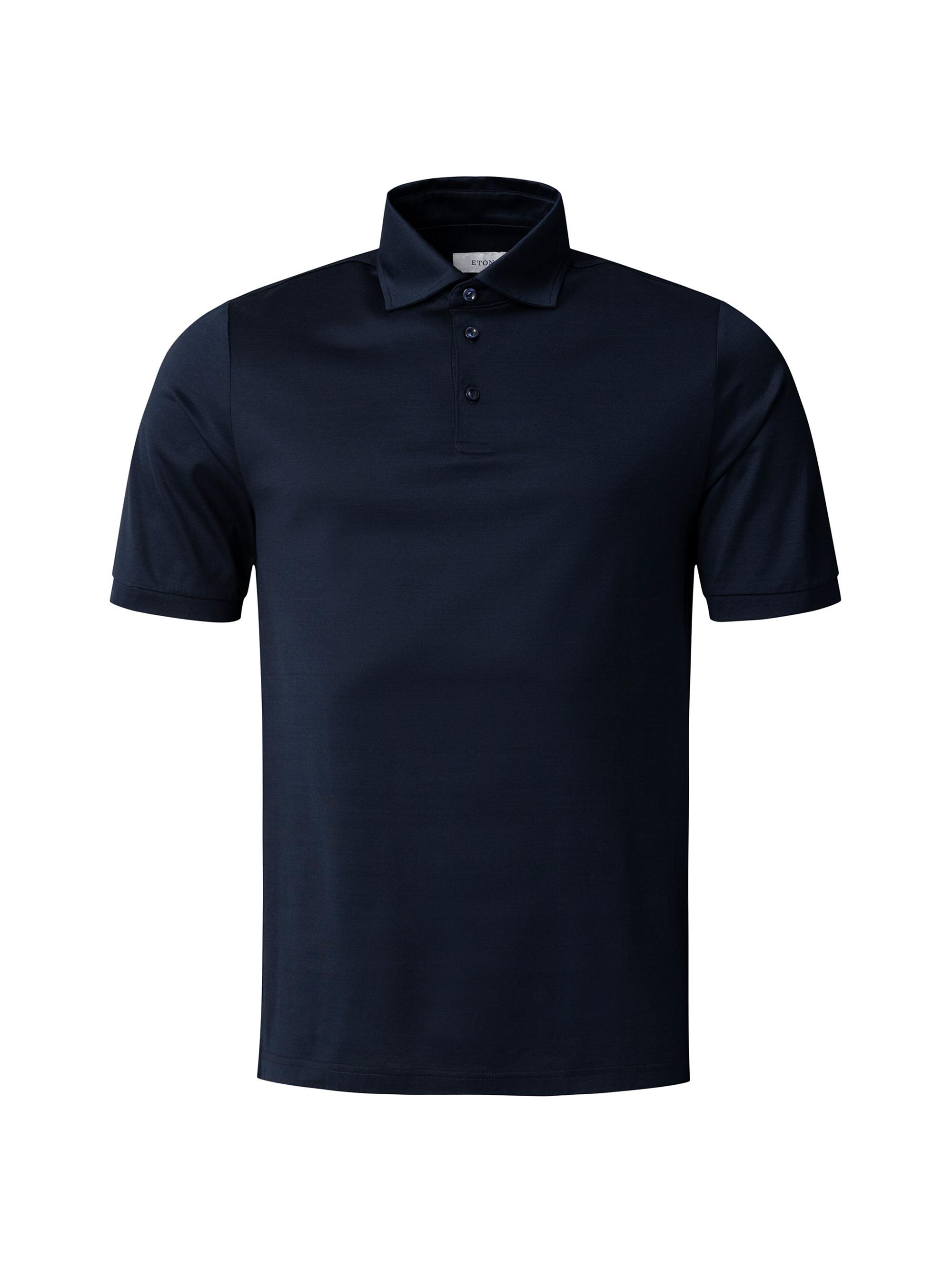 Eton Men's Filo Di Scozia Cotton Polo Shirt - Navy