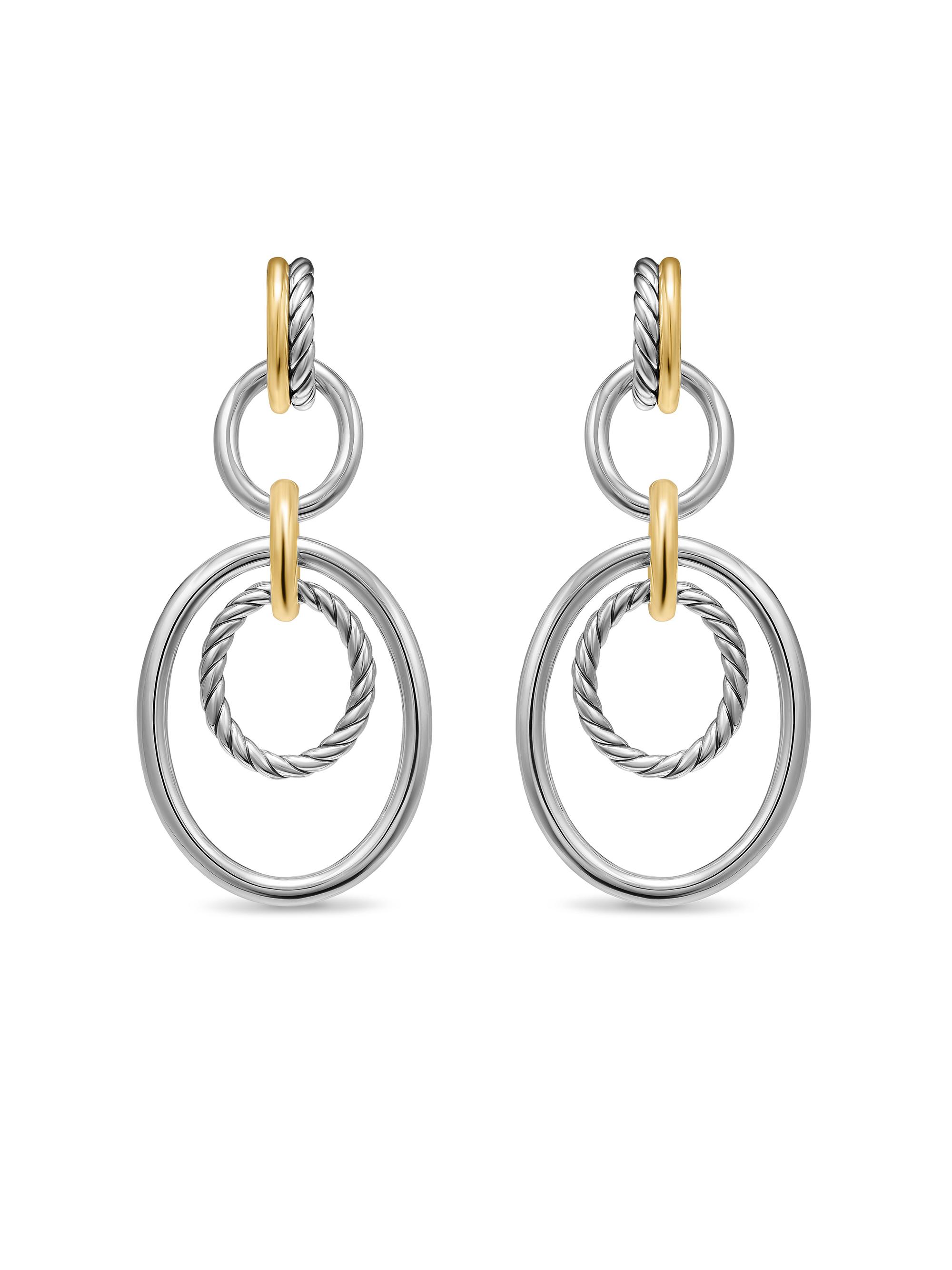 David Yurman Women's DY Mercer Mobile Drop Earrings in Sterling Silver with 18K Yellow Gold, 65.7MM - Silver