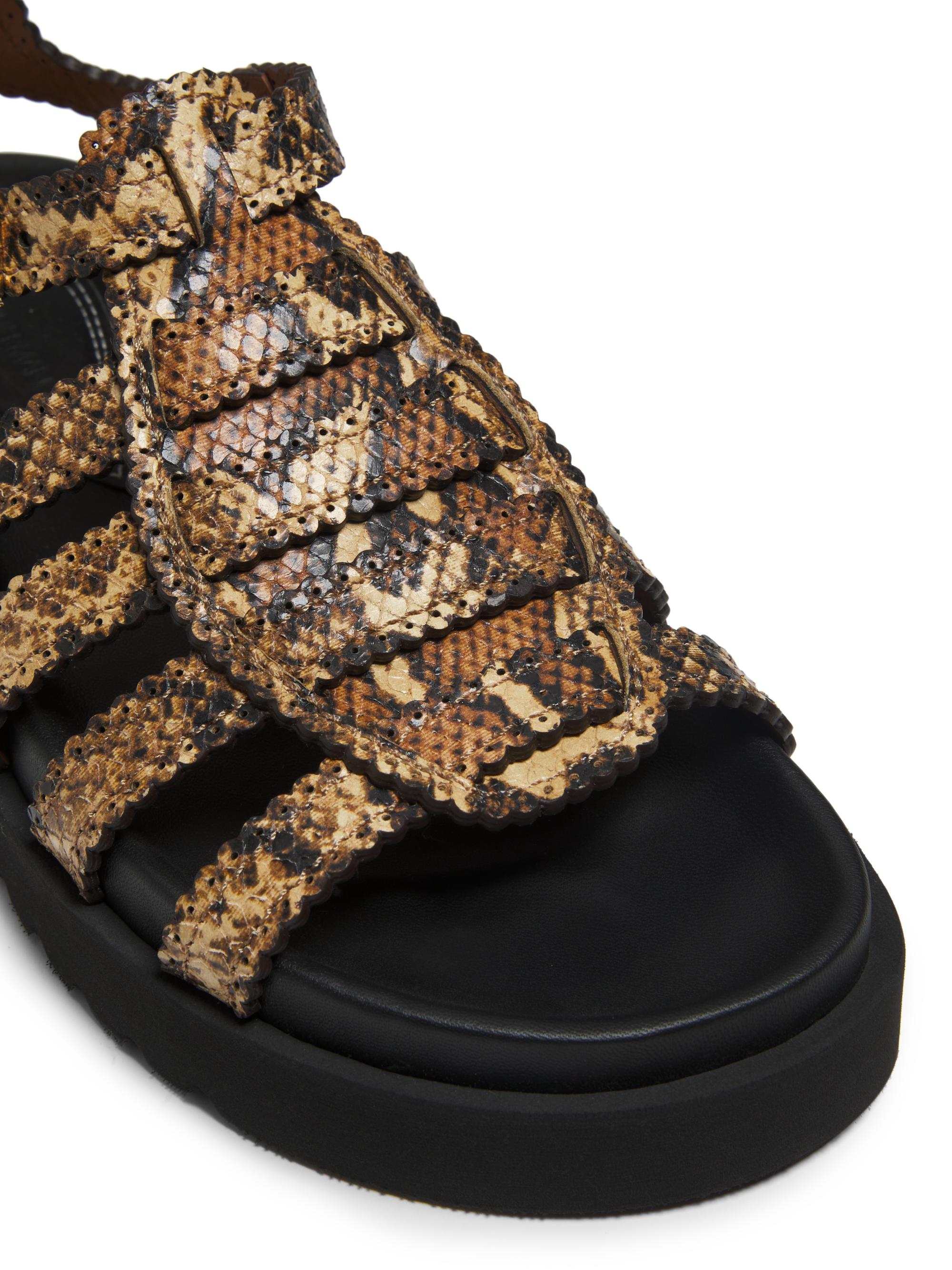 Zimmermann Goldie Snake-Embossed Leather Gladiator Sandals | Saks