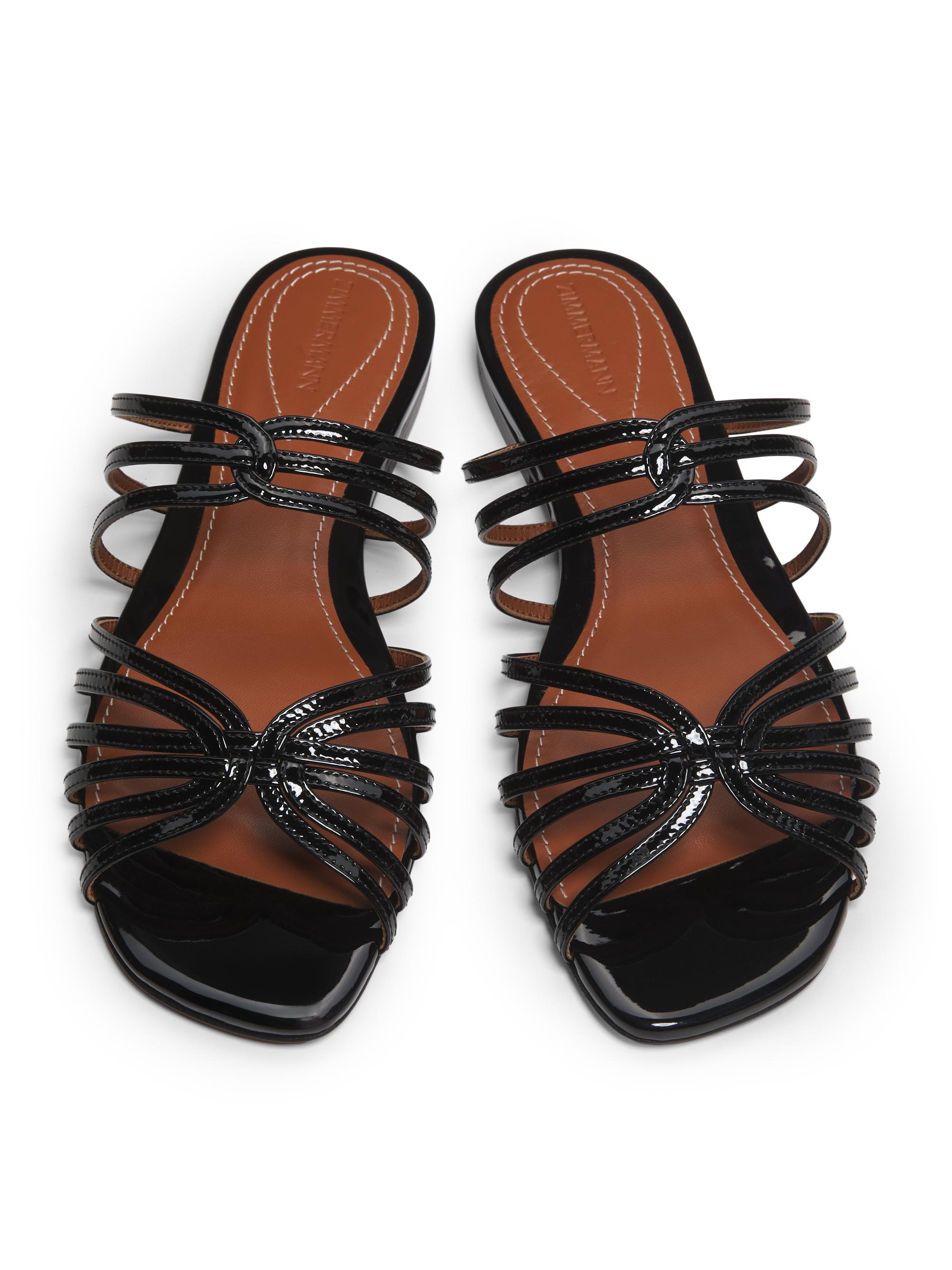 Zimmermann Aura Patent Leather Slip-On Sandals | Saks Fifth Avenue