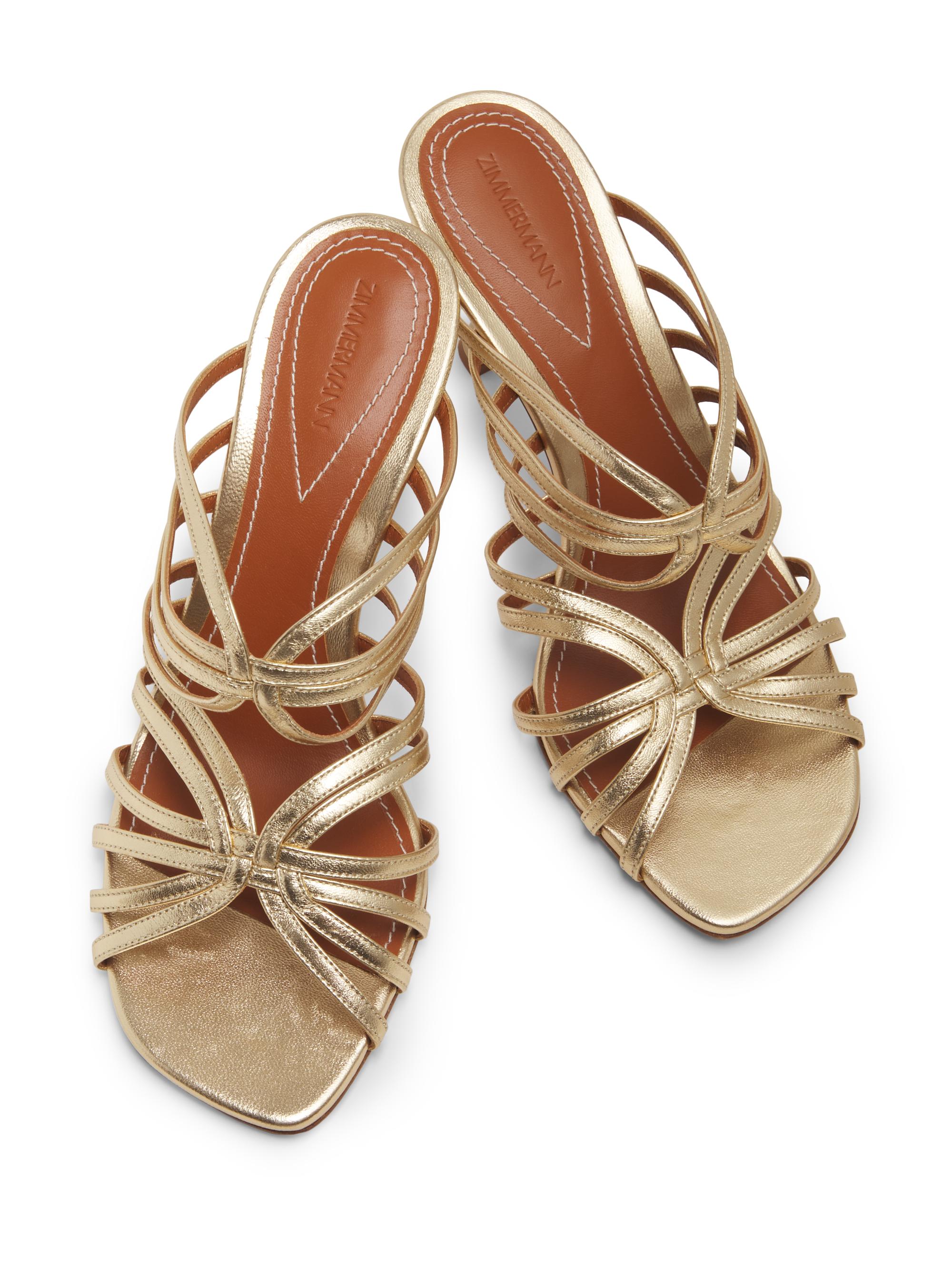 Zimmermann Aura 85MM Metallic Leather Sandals | Saks Fifth Avenue