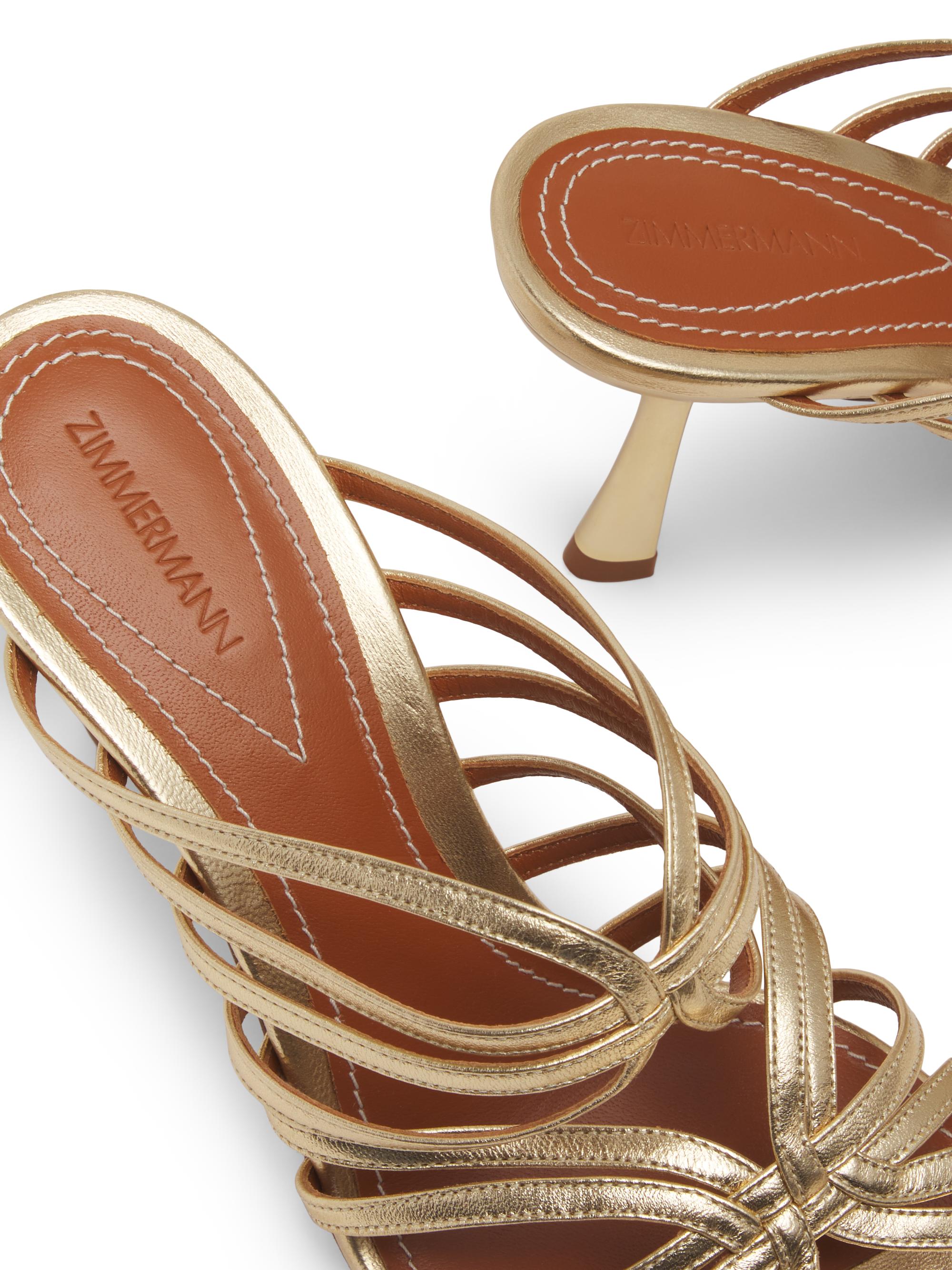 Zimmermann Aura 85MM Metallic Leather Sandals | Saks Fifth Avenue