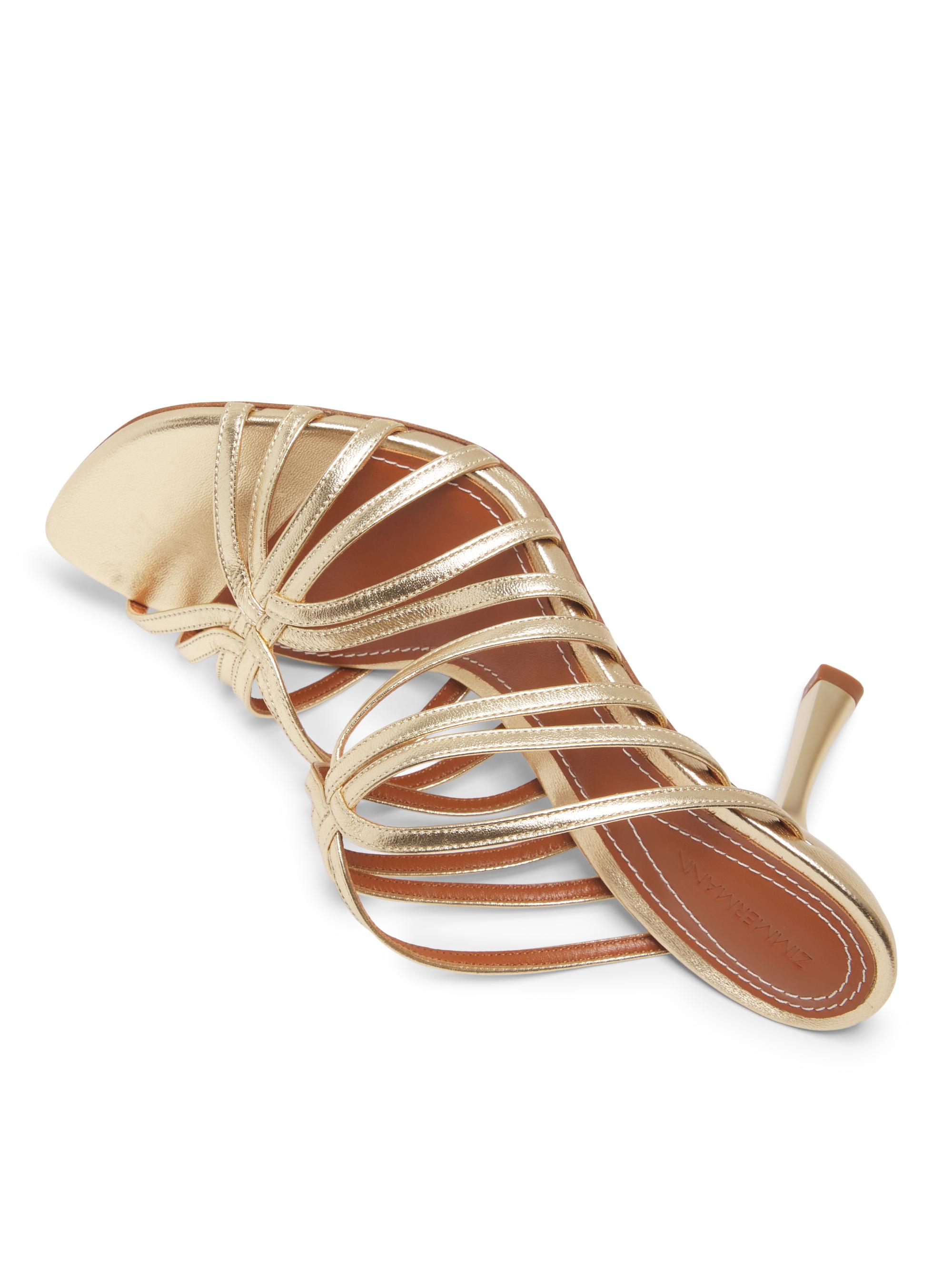 Zimmermann Aura 85MM Metallic Leather Sandals | Saks Fifth Avenue