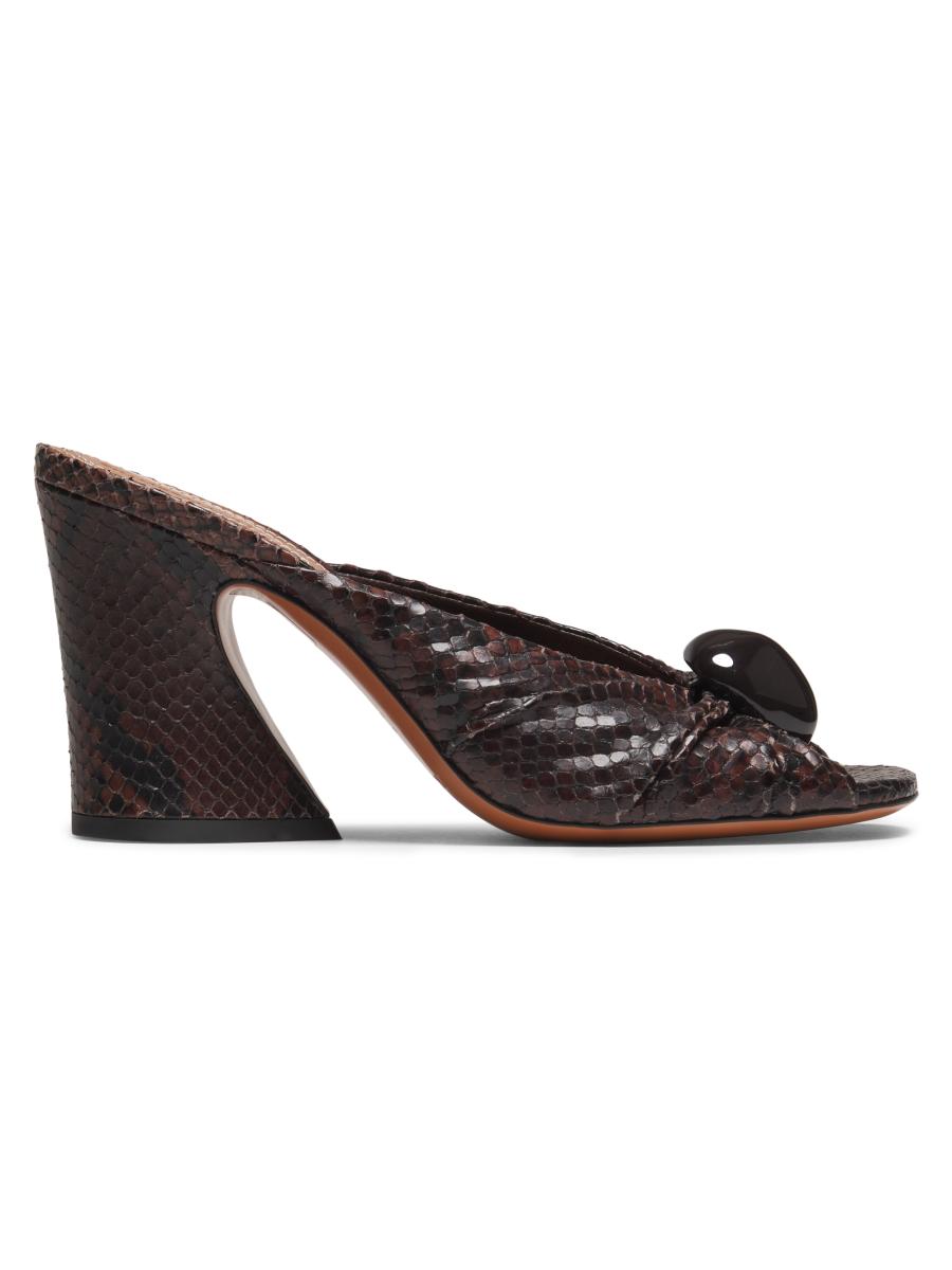 Zimmermann Gleam Snake-Embossed Leather 85MM Mules | Saks Fifth Avenue