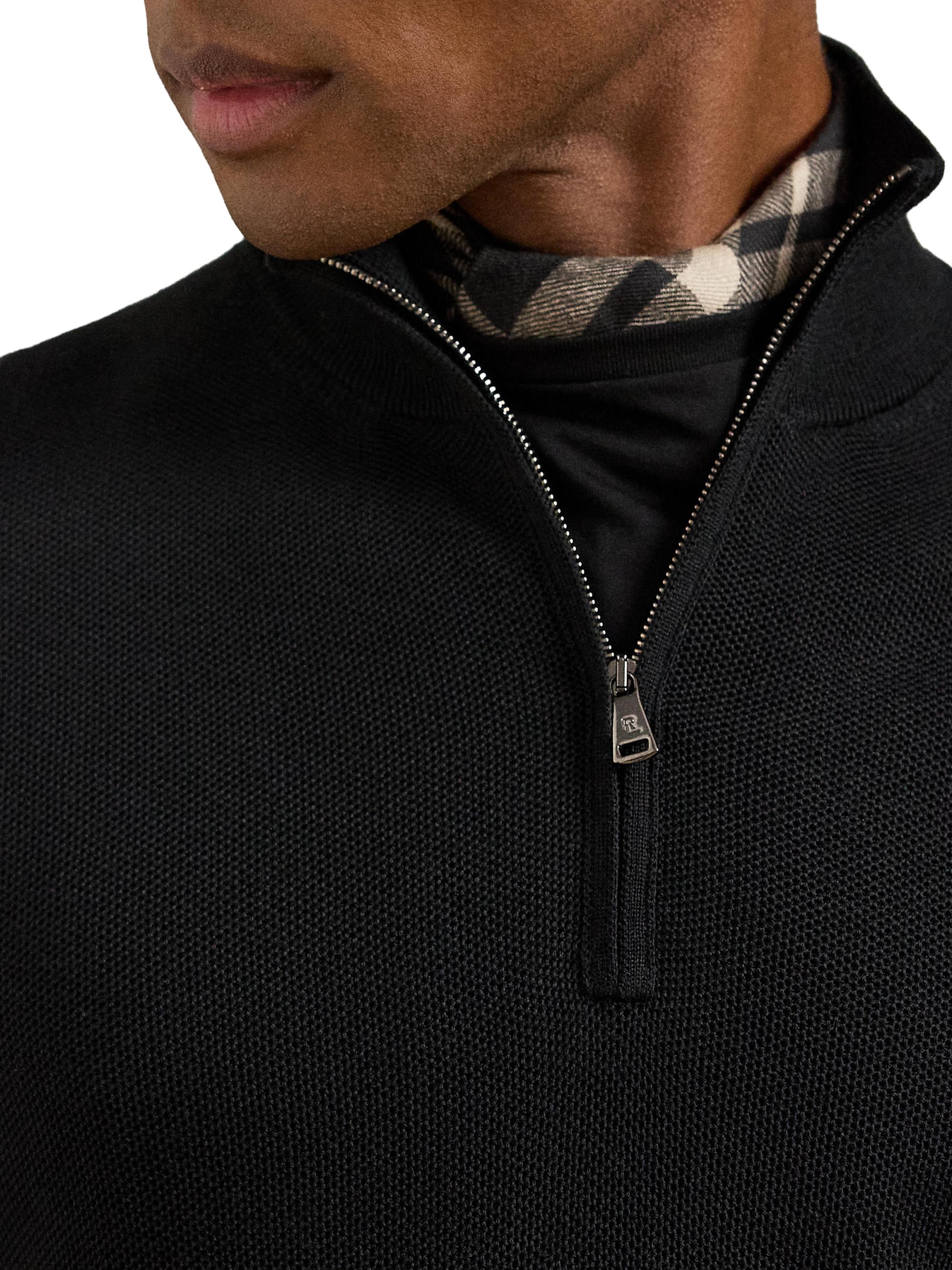 Ralph Lauren Purple Label Double Piqué Wool Half-Zip Sweater