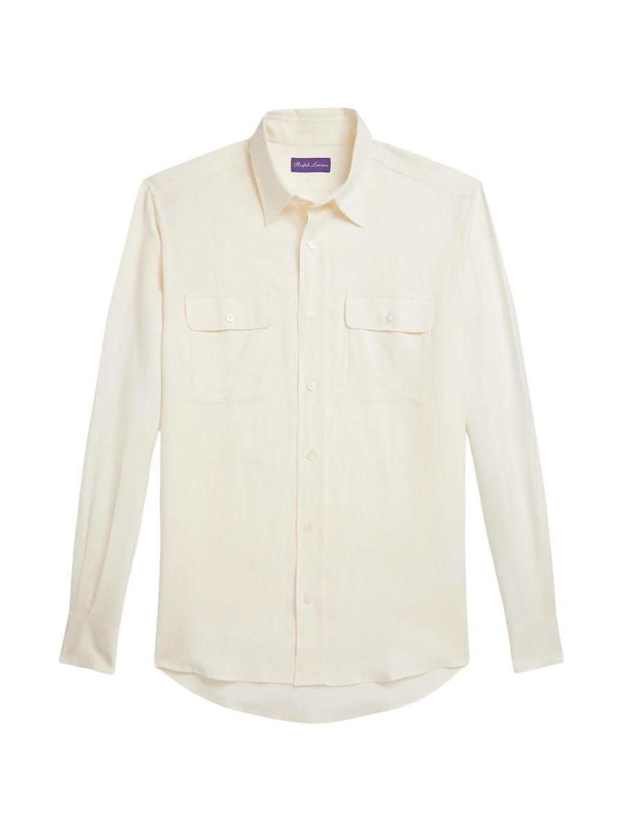 Ralph Lauren Purple Label Silk-Linen Canvas Shirt | Saks Fifth Avenue
