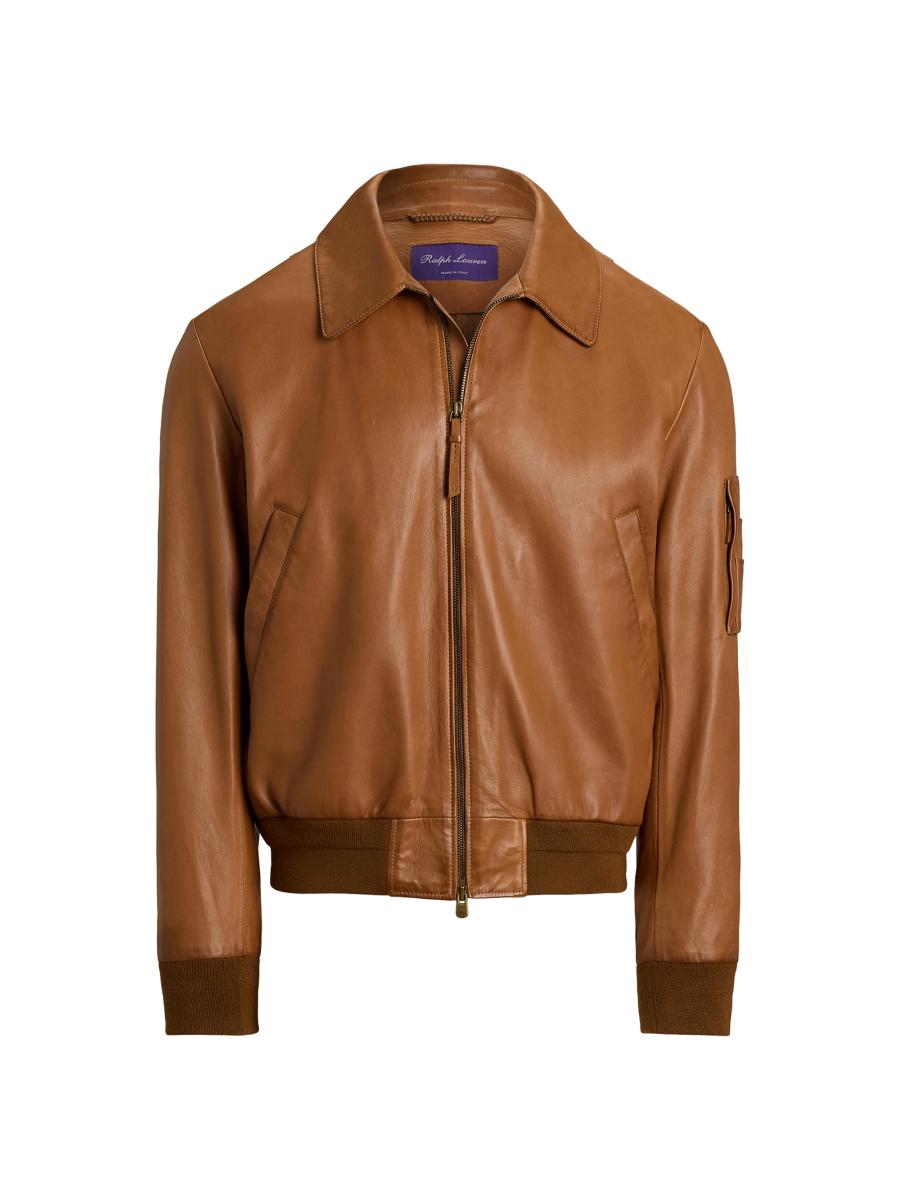 Ralph Lauren Purple Label Plonge Leather Jacket | Saks Fifth Avenue