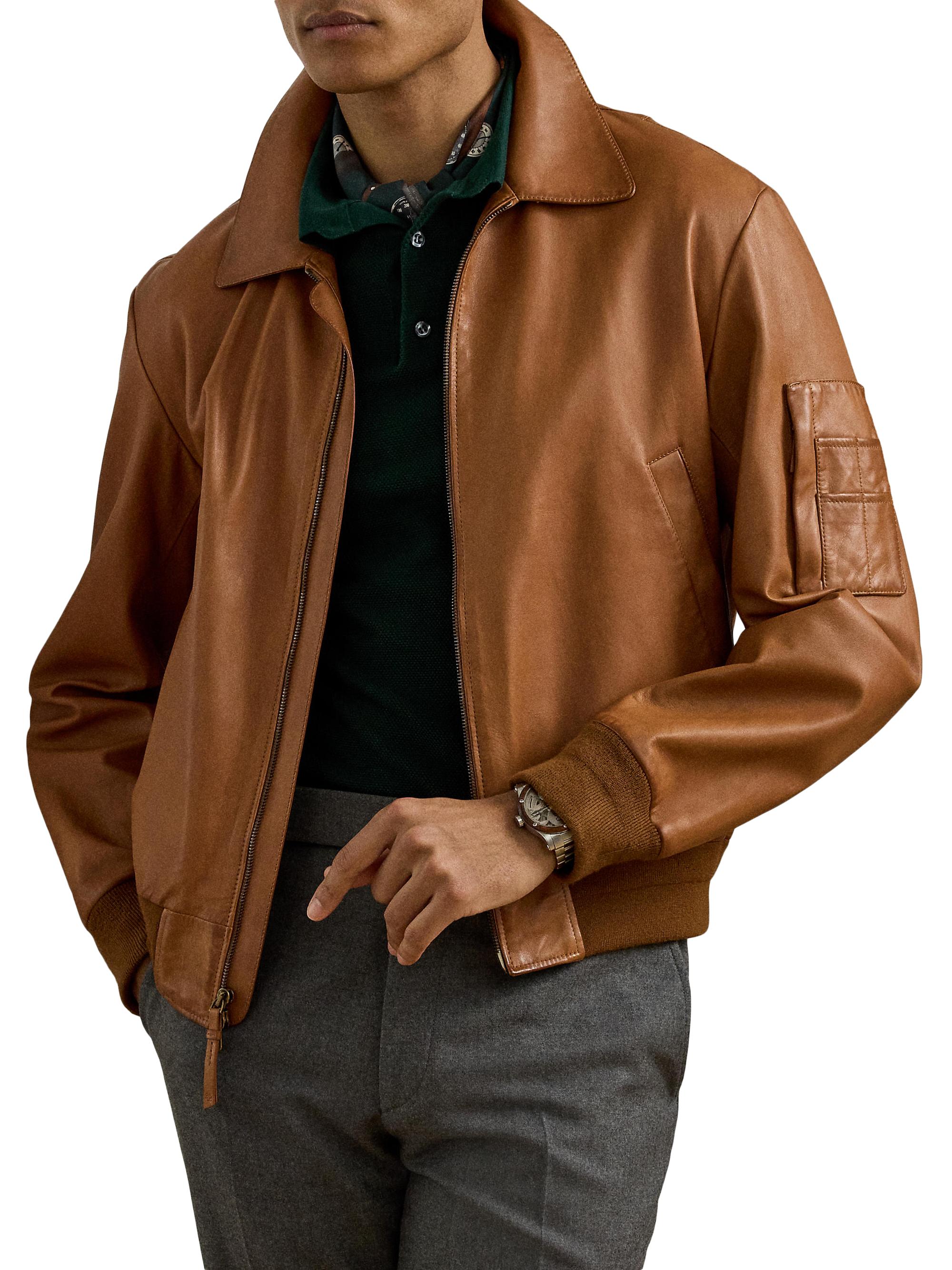 Ralph Lauren Purple Label Plonge Leather Jacket | Saks Fifth Avenue