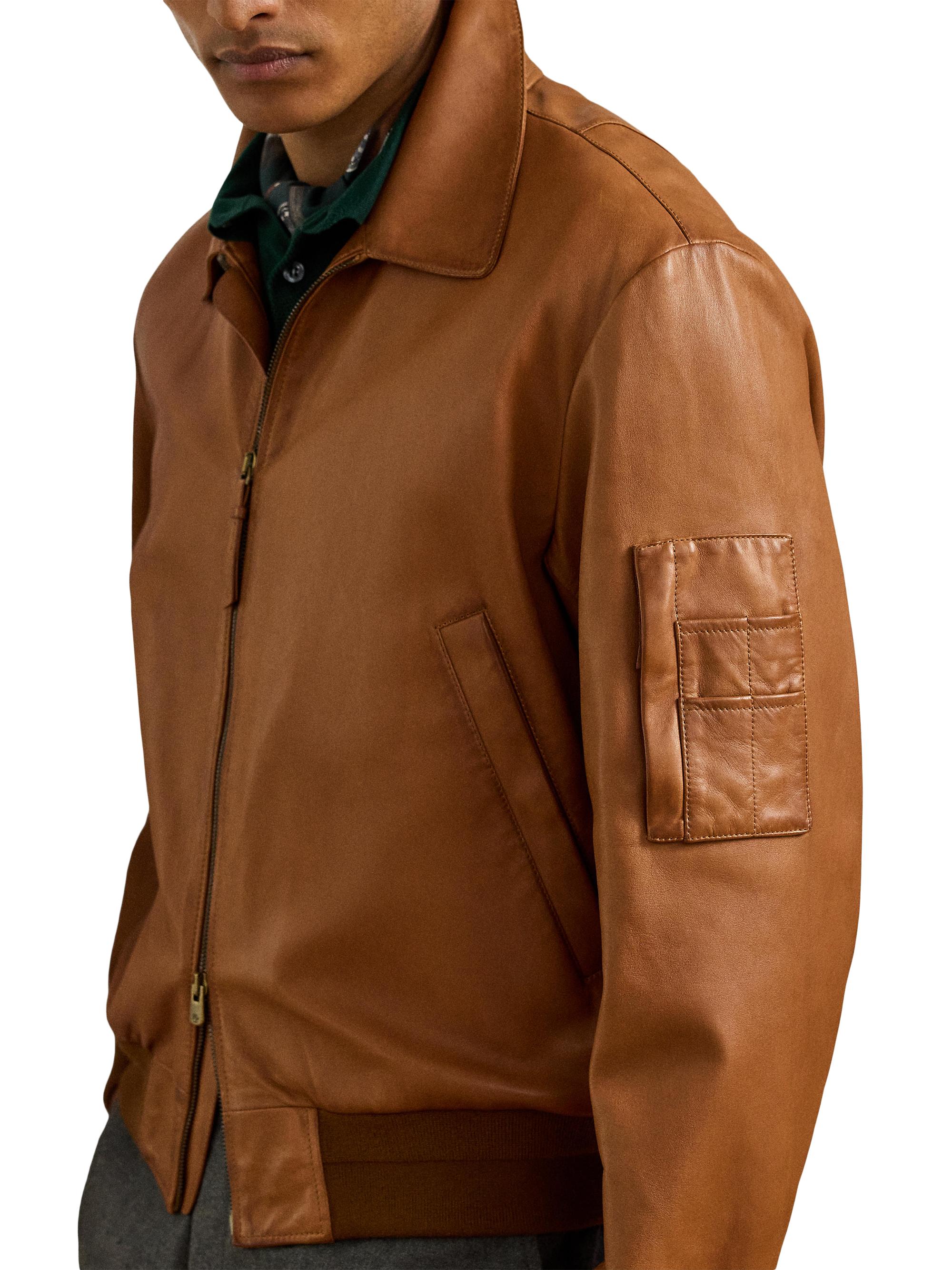 Ralph Lauren Purple Label Plonge Leather Jacket | Saks Fifth Avenue
