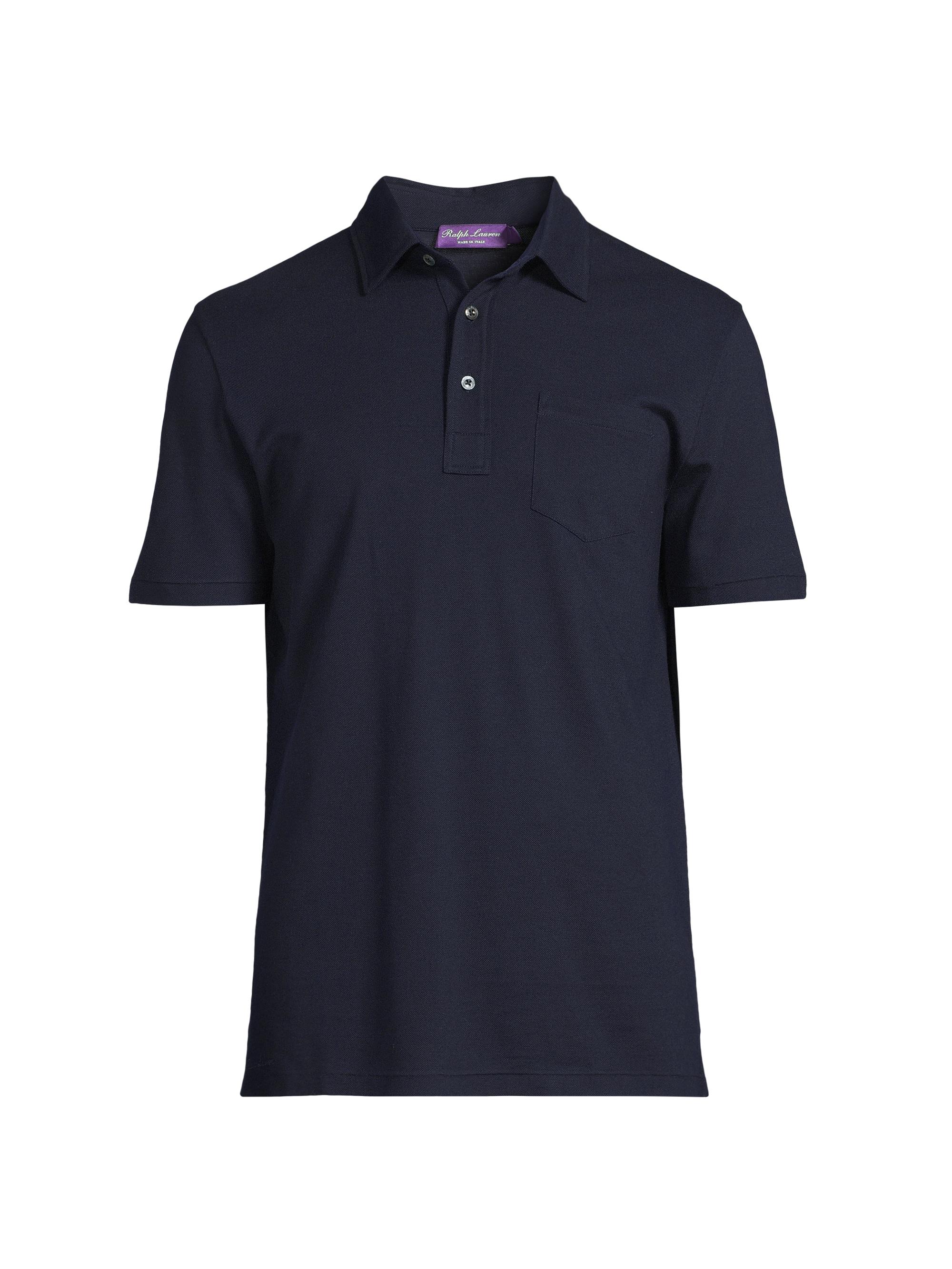 Ralph Lauren Purple Label Men's Cotton-Cashmere Piqué Polo Shirt - Classic Chairman Navy