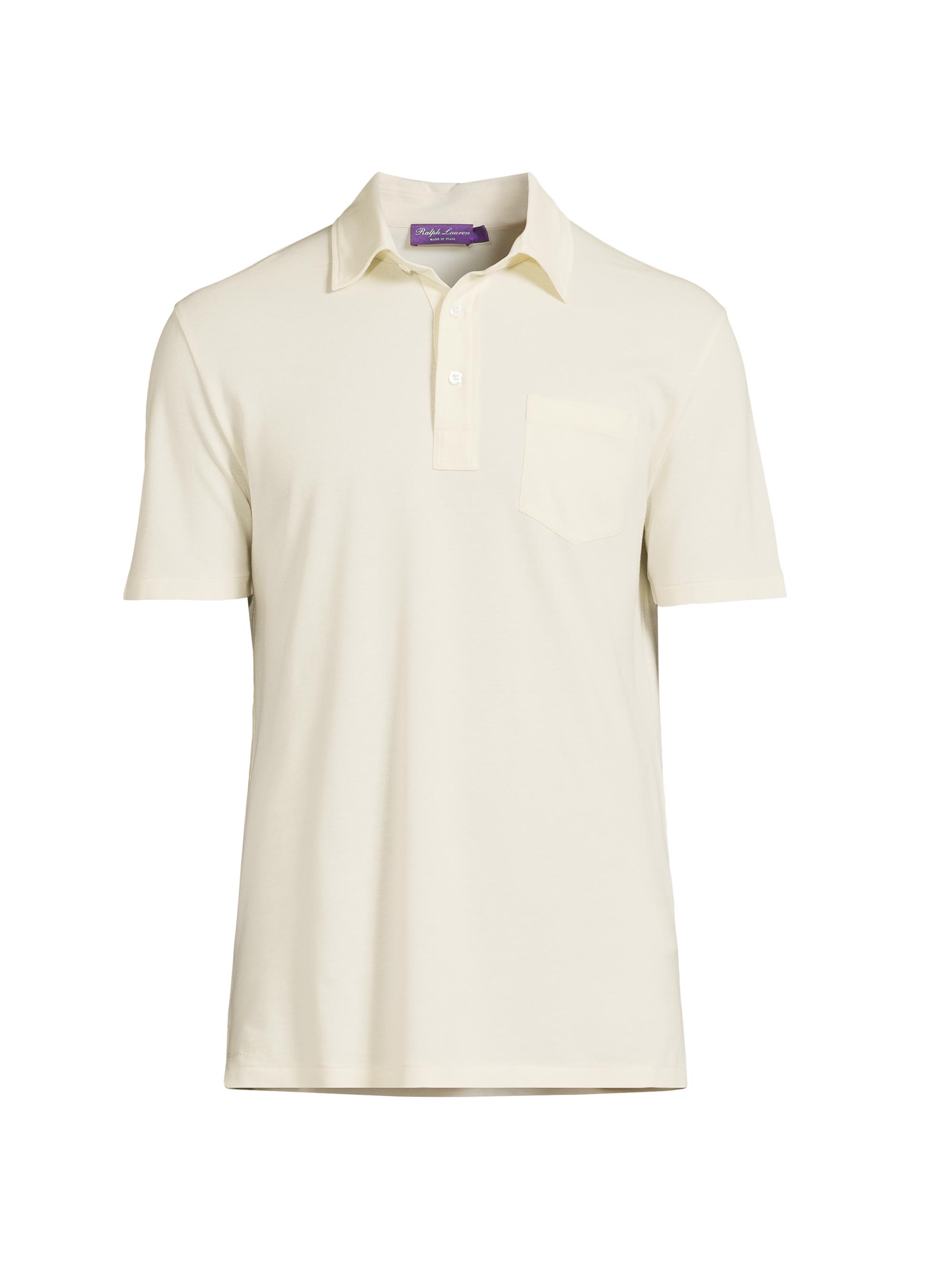 Ralph Lauren Purple Label Silk-Cotton Polo-Collar Sweater | Saks