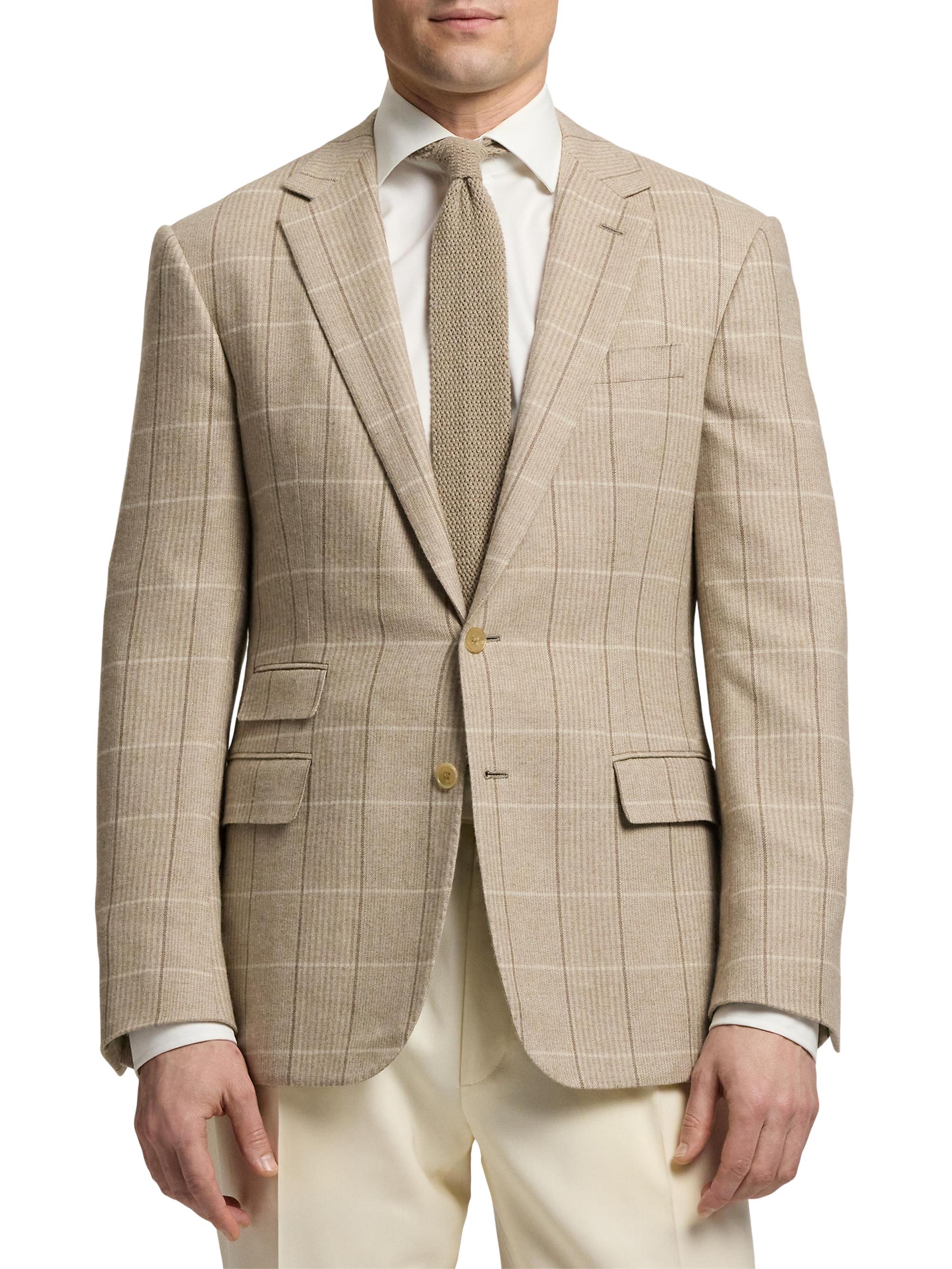 Ralph Lauren Purple Label Kent Windowpane Check Wool-Blend Sport