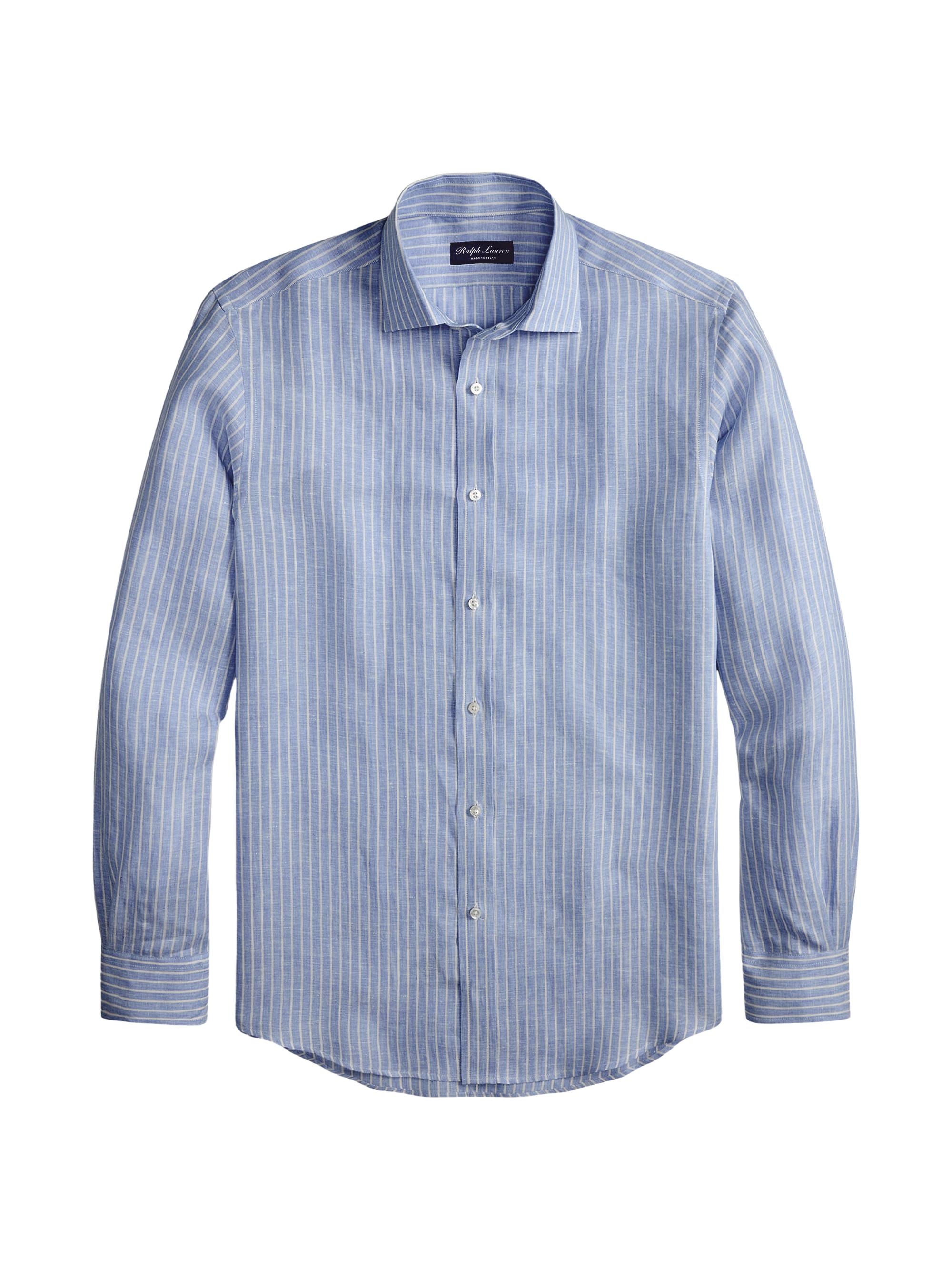 Ralph Lauren Purple Label Striped Linen Camp Shirt | Saks Fifth Avenue
