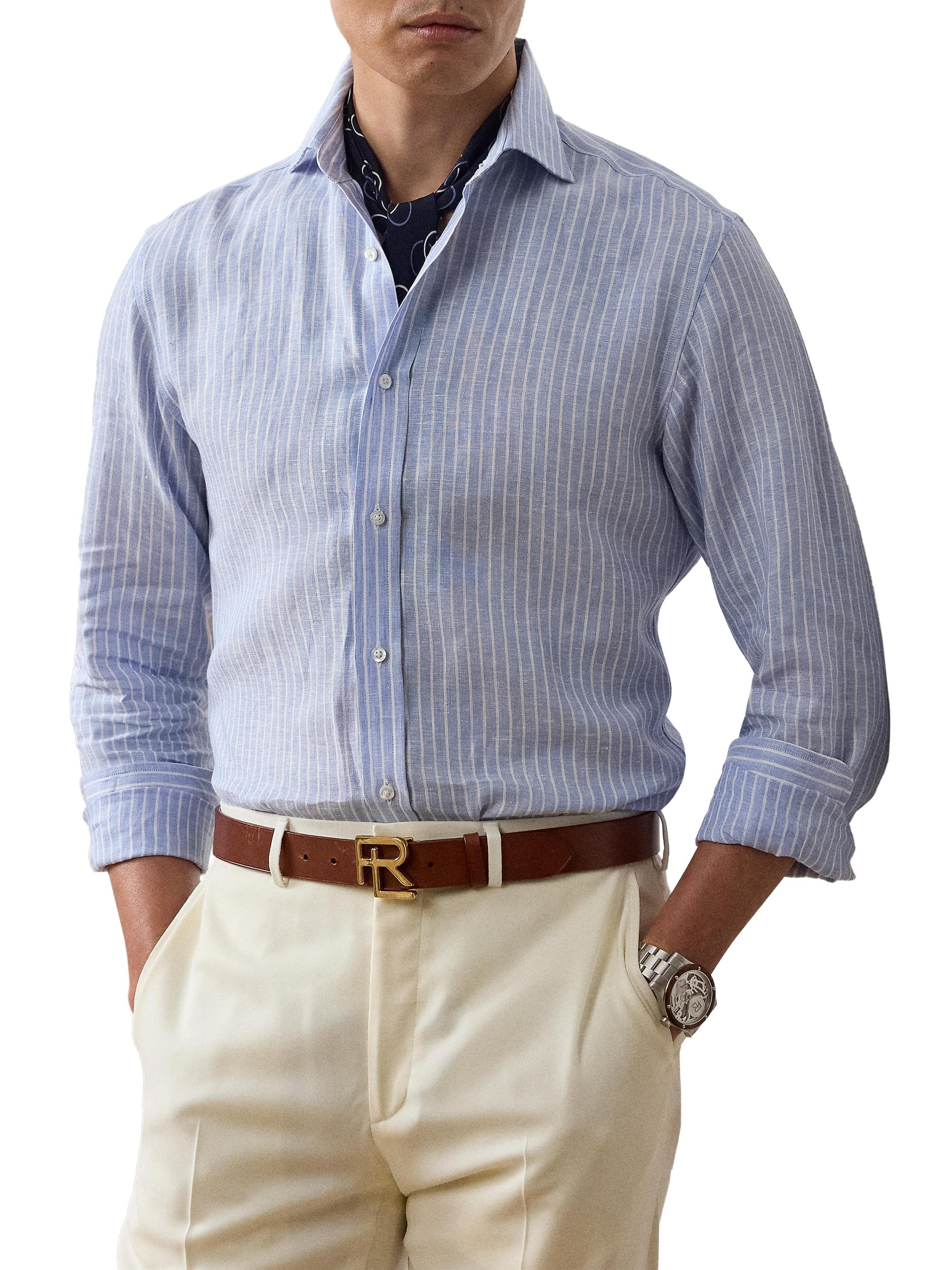 Ralph Lauren Purple Label Striped Linen Shirt | Saks Fifth Avenue