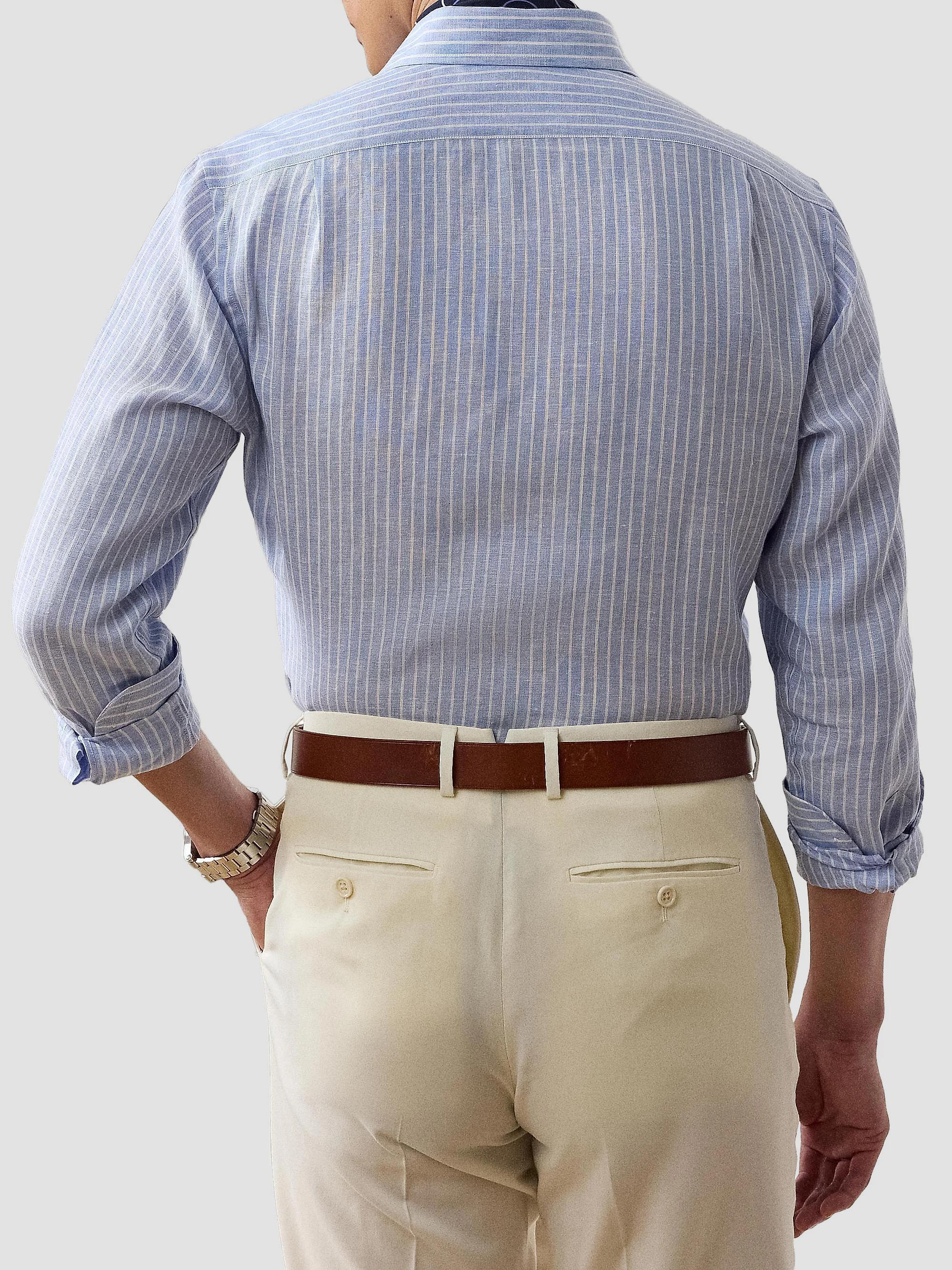 Ralph Lauren Purple Label Striped Linen Shirt | Saks Fifth Avenue