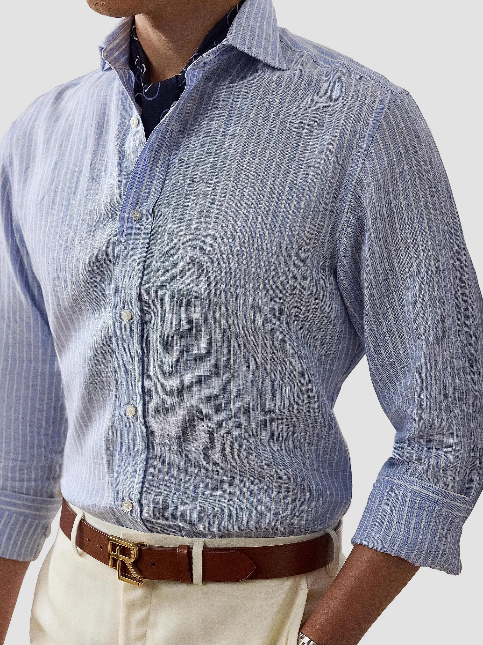 Ralph Lauren Purple Label Striped Linen Shirt | Saks Fifth Avenue