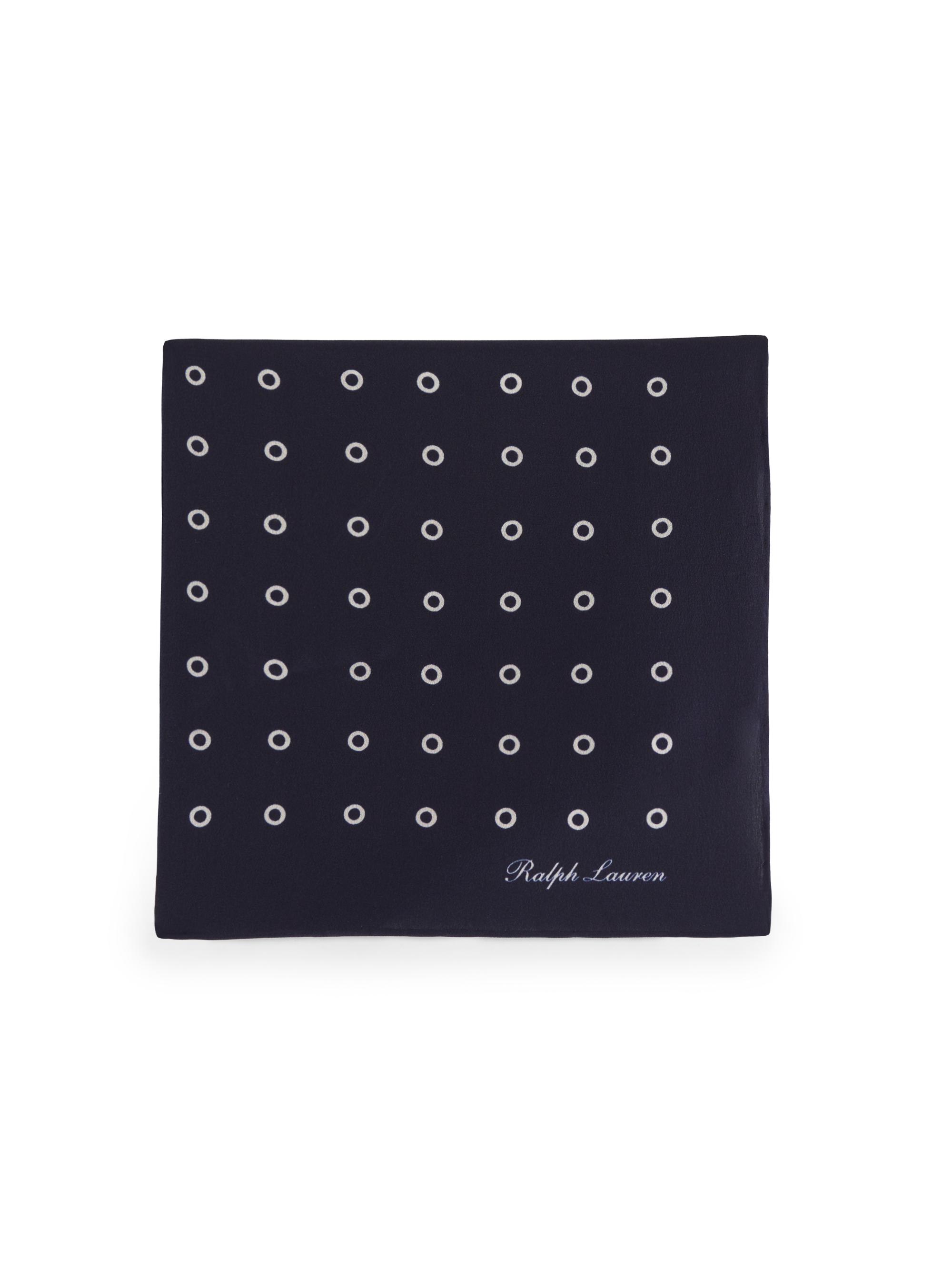 Ralph Lauren Purple Label Men's Circle-Deco Silk Pocket Square - Navy