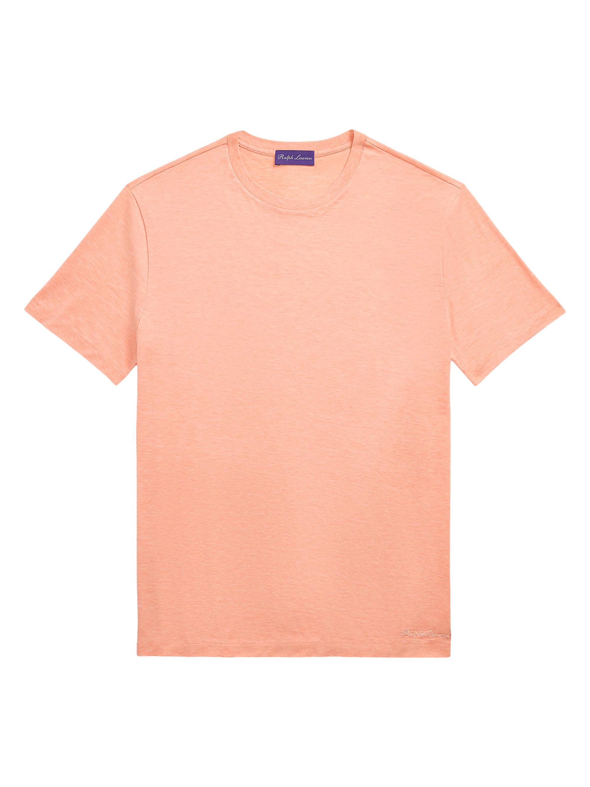 Ralph Lauren Purple Label Men's Cotton Crewneck T-Shirt - Coral Orange Melange