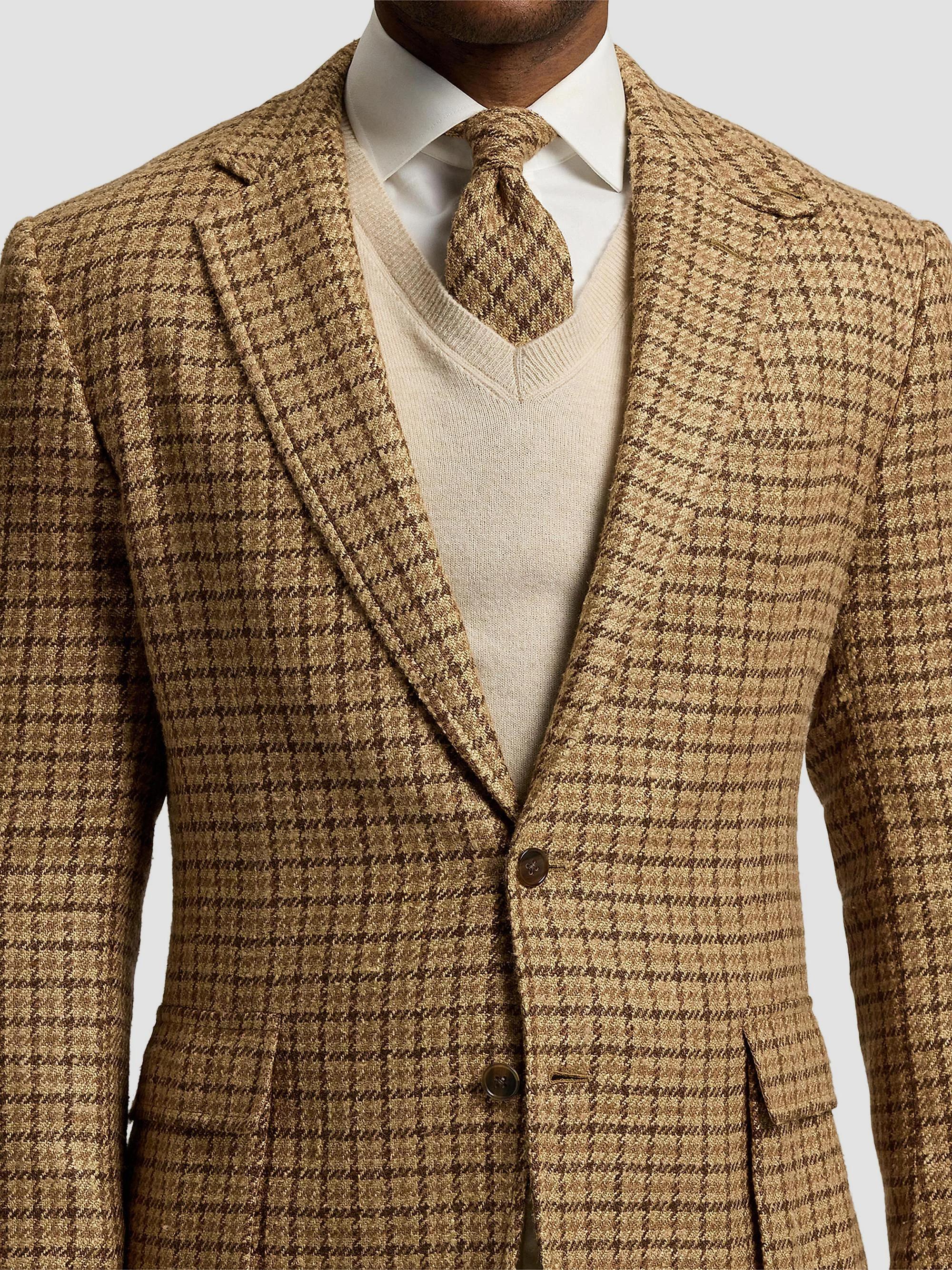 Ralph Lauren Purple Label Kent Houndstooth Silk-Blend Sport Coat