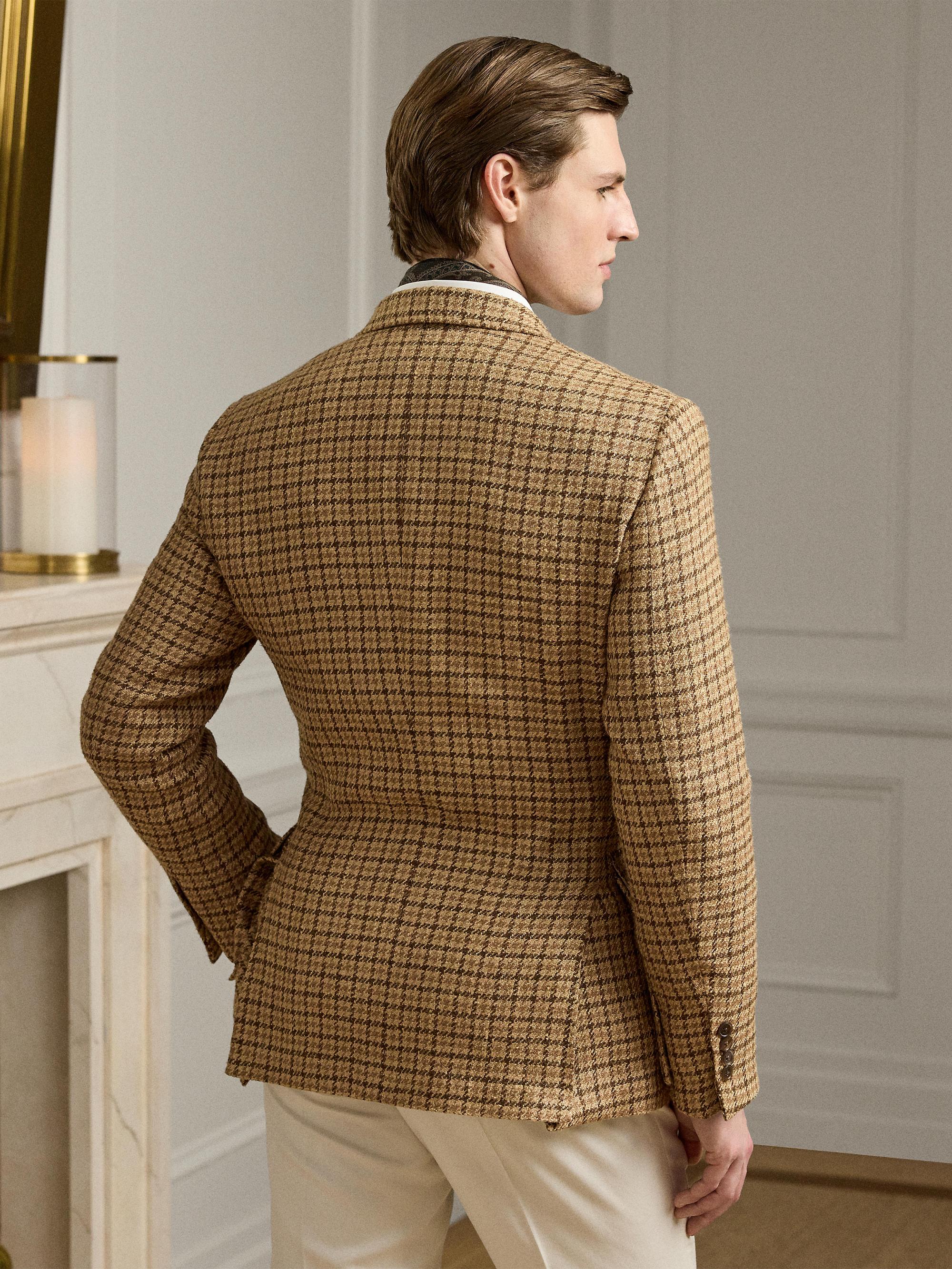 Ralph Lauren Purple Label Kent Houndstooth Silk-Blend Sport Coat