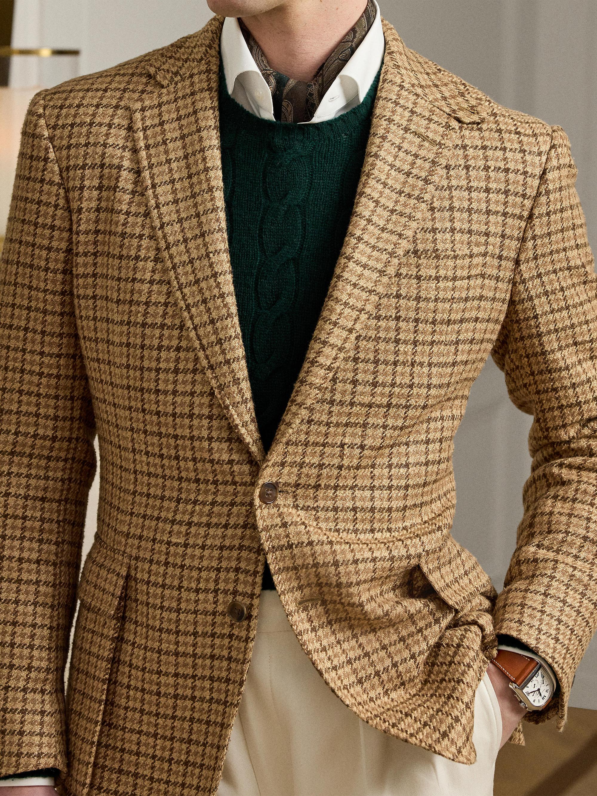 Ralph Lauren Purple Label Kent Houndstooth Silk-Blend Sport Coat