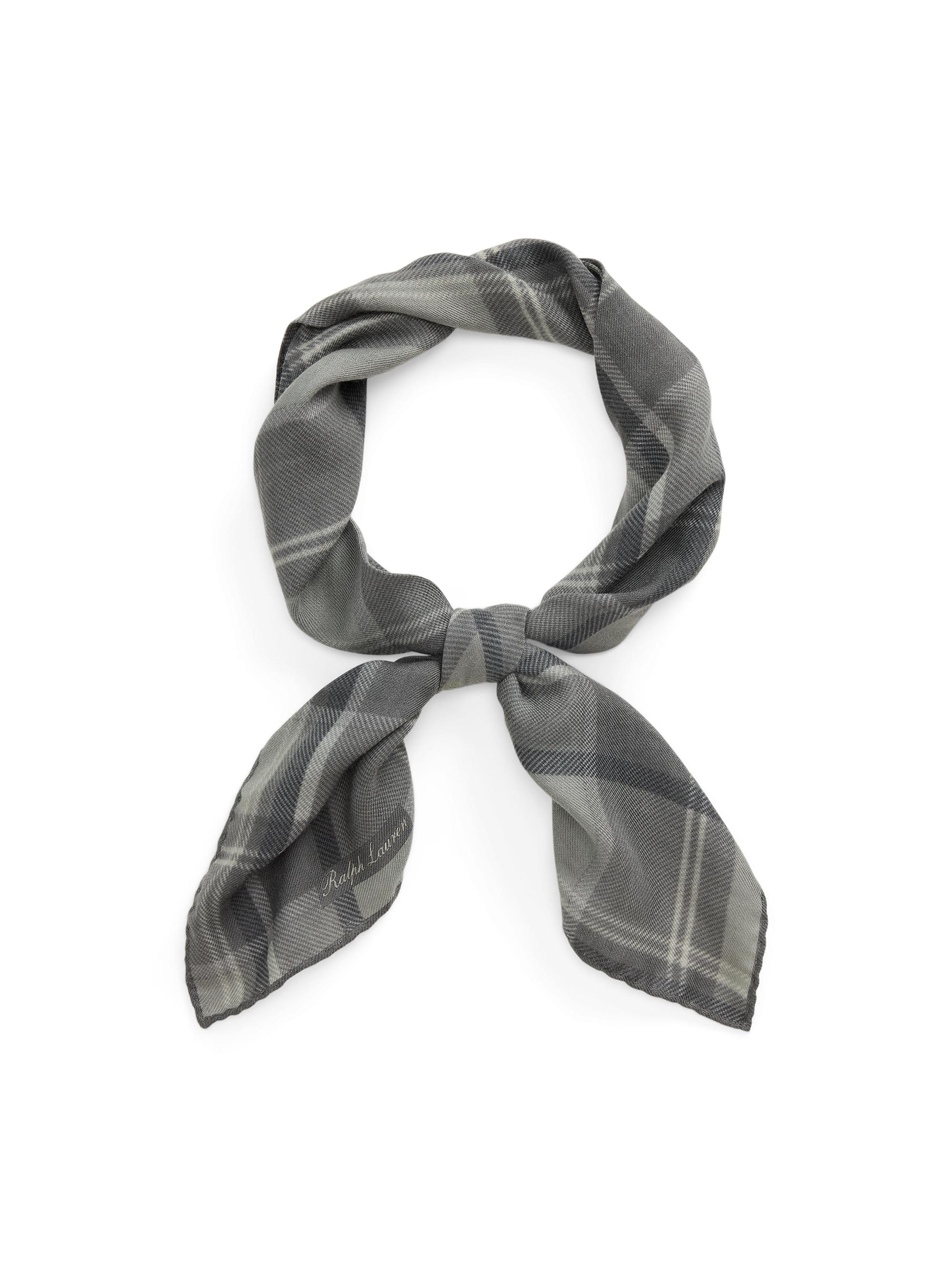 Ralph Lauren Purple Label Men's Plaid Cashmere-Silk Neck Scarf - Steel Grey