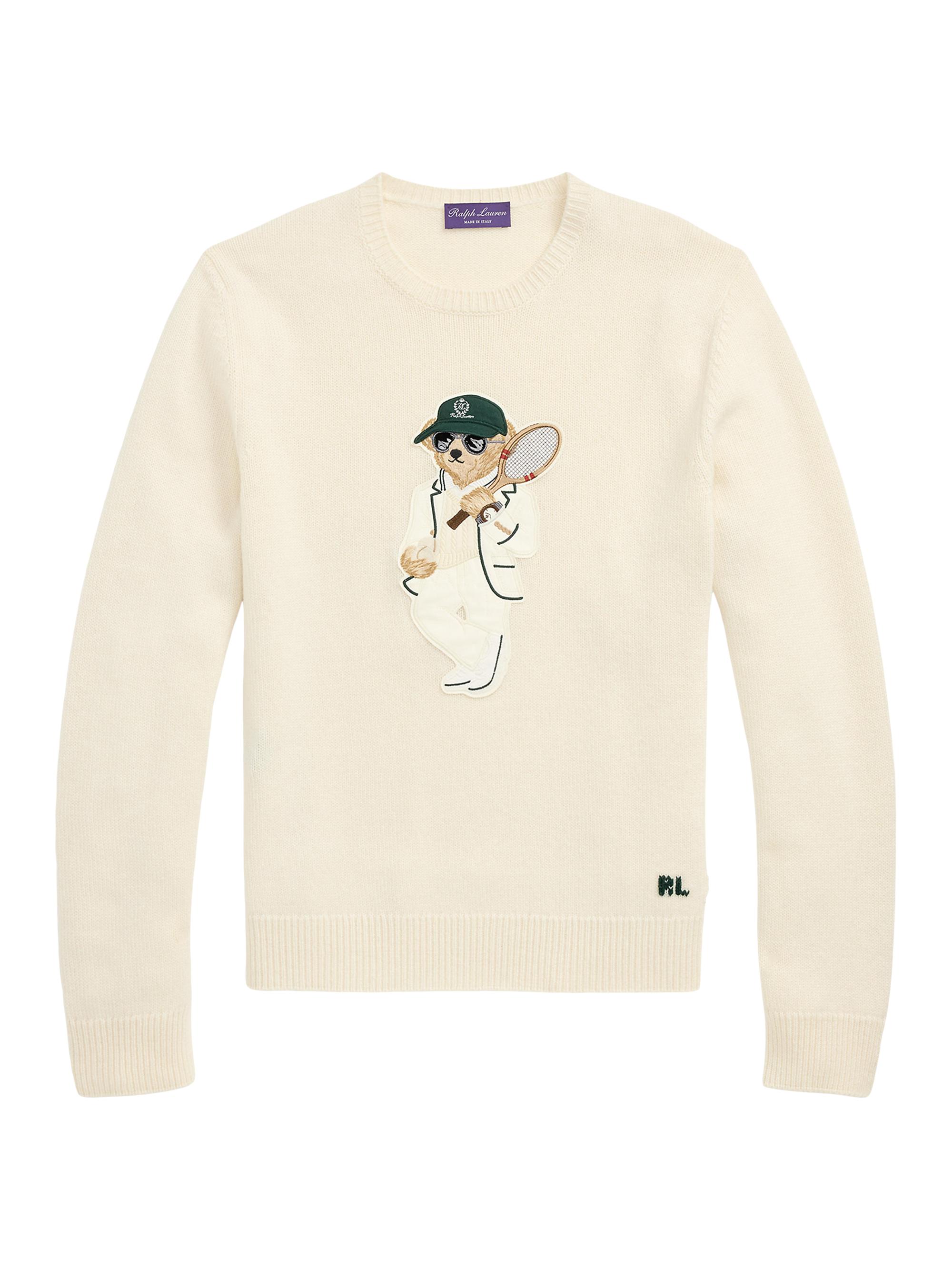 Ralph Lauren Purple Label Tennis Polo Bear Cashmere Crewneck