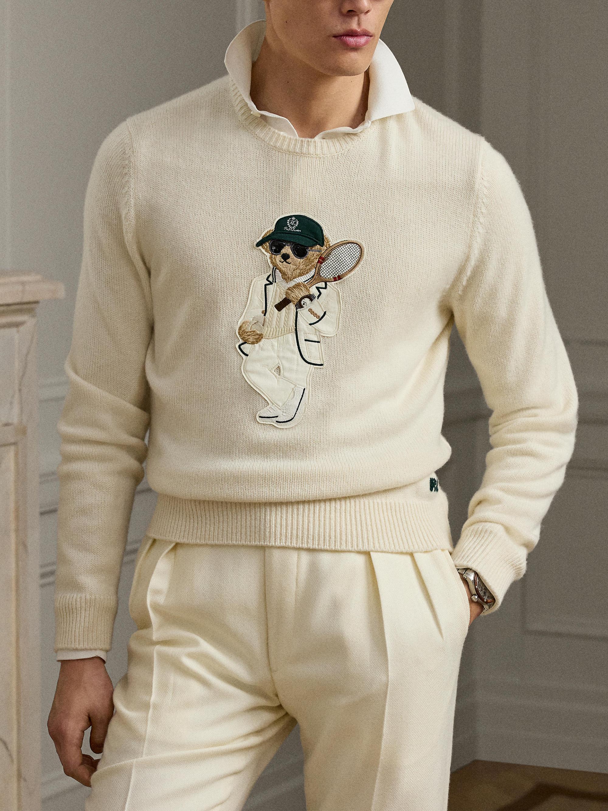 Ralph Lauren Purple Label Tennis Polo Bear Cashmere Crewneck