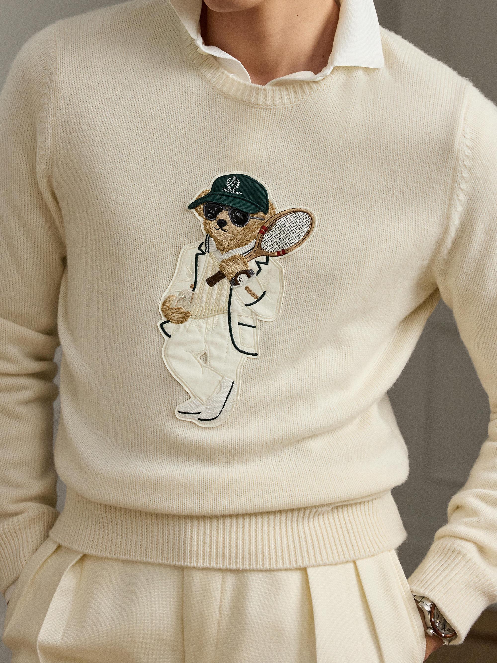 Ralph Lauren Purple Label Tennis Polo Bear Cashmere Crewneck