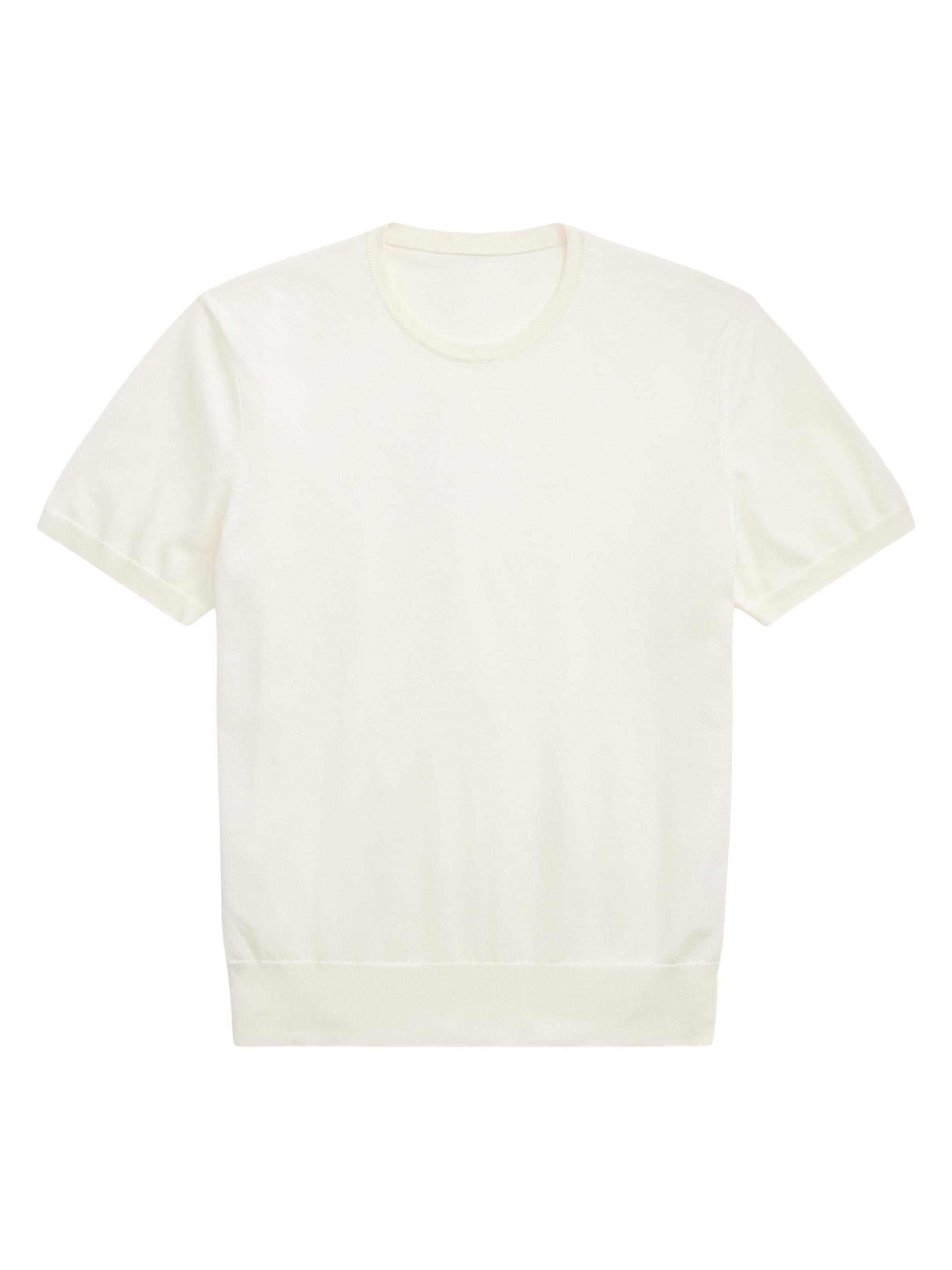 Ralph Lauren Purple Label Men's Cotton Short-Sleeve Sweater - Classic Cream