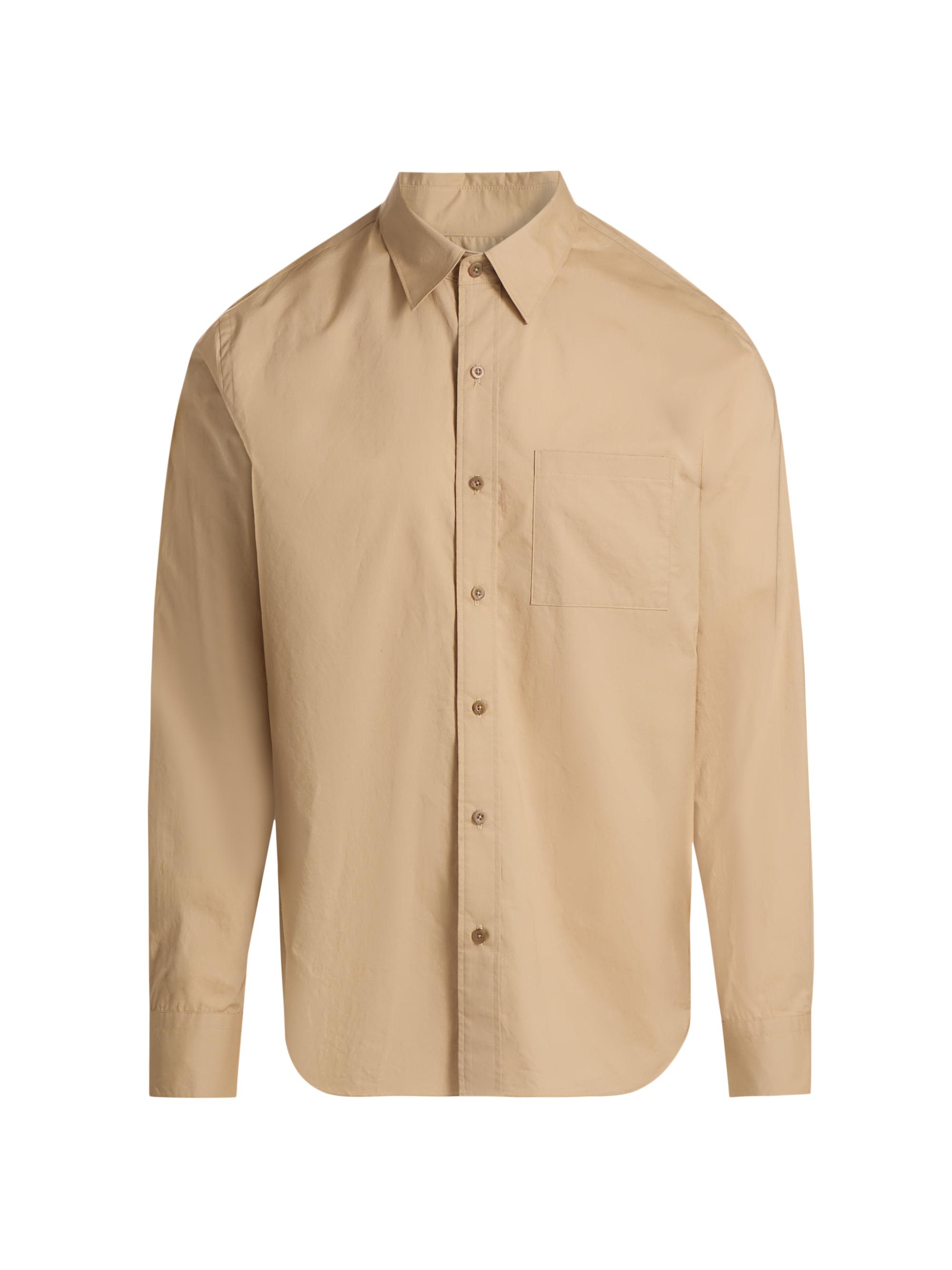 Vince Men's Poplin Separate Placket Button-Front Shirt - Beige