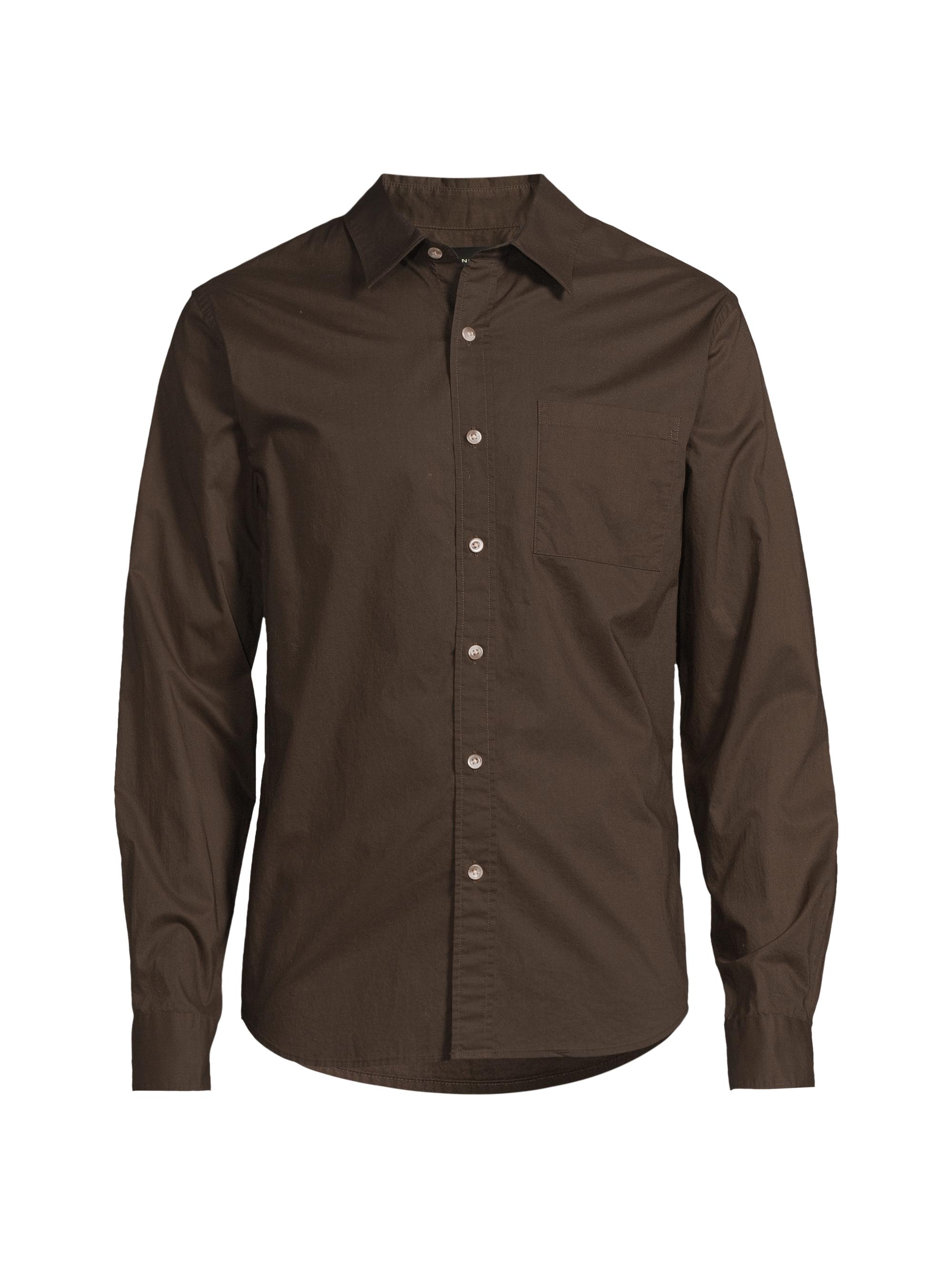Vince Men's Poplin Separate Placket Button-Front Shirt - Dark Downtown