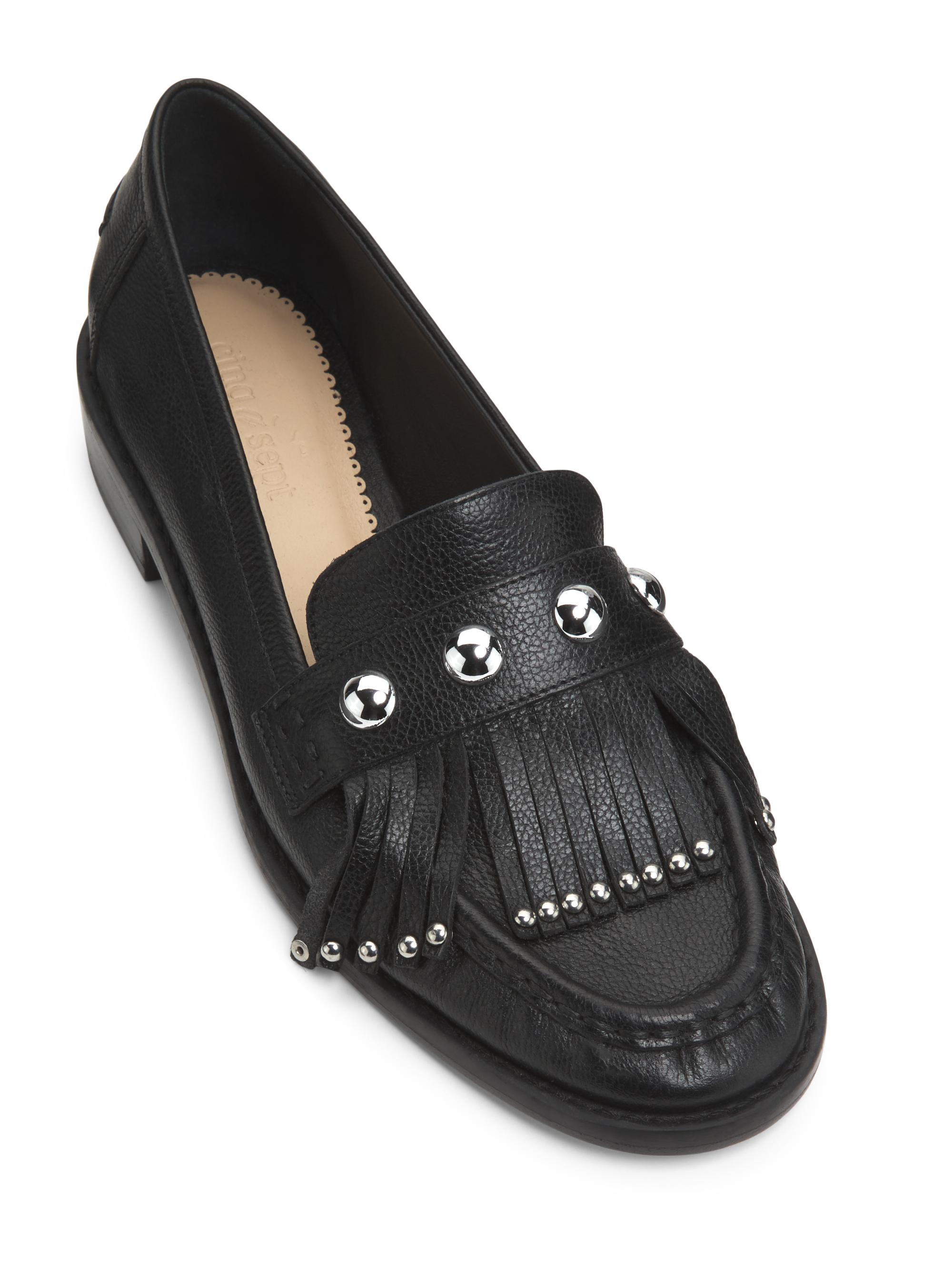 Gina Fringed Leather Loafers