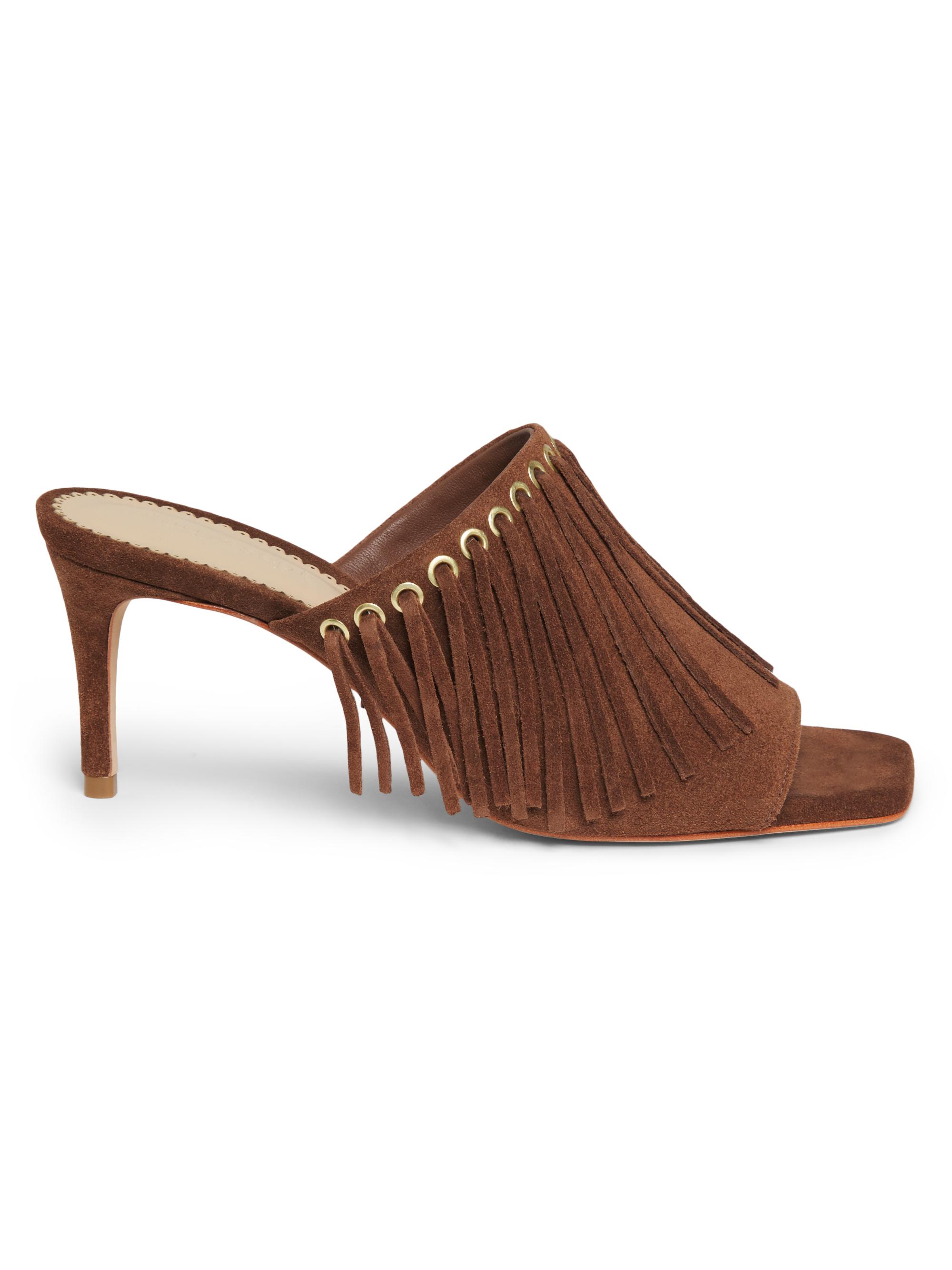 Cinq à Sept Women's Sabrina 70MM Fringed Suede Sandals - Black