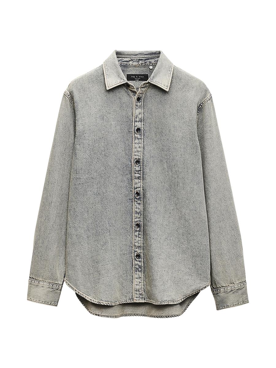 ラルフローレン 美品 現行 washed denim shirt XL grey Polo Ralph Lauren Denim Casual Button Down Shirts for Men