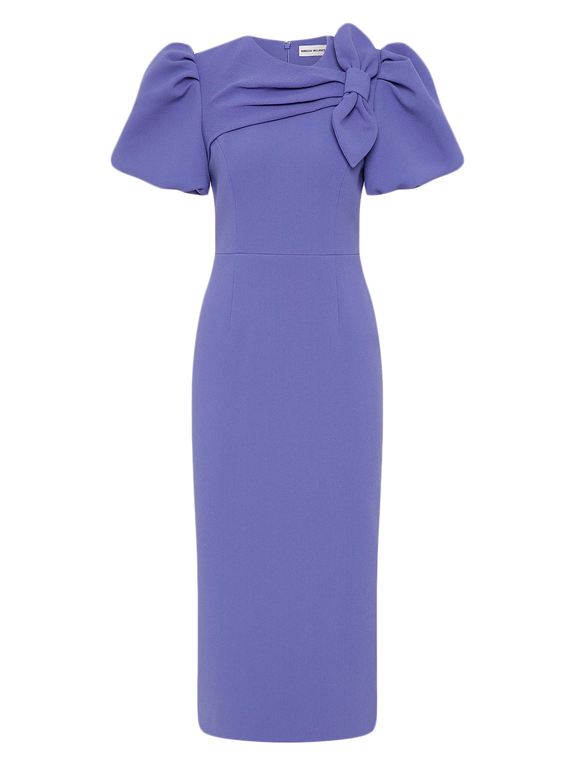 Rebecca Vallance Women's Violetta Bow Midi-Dress - Periwinkle Blue