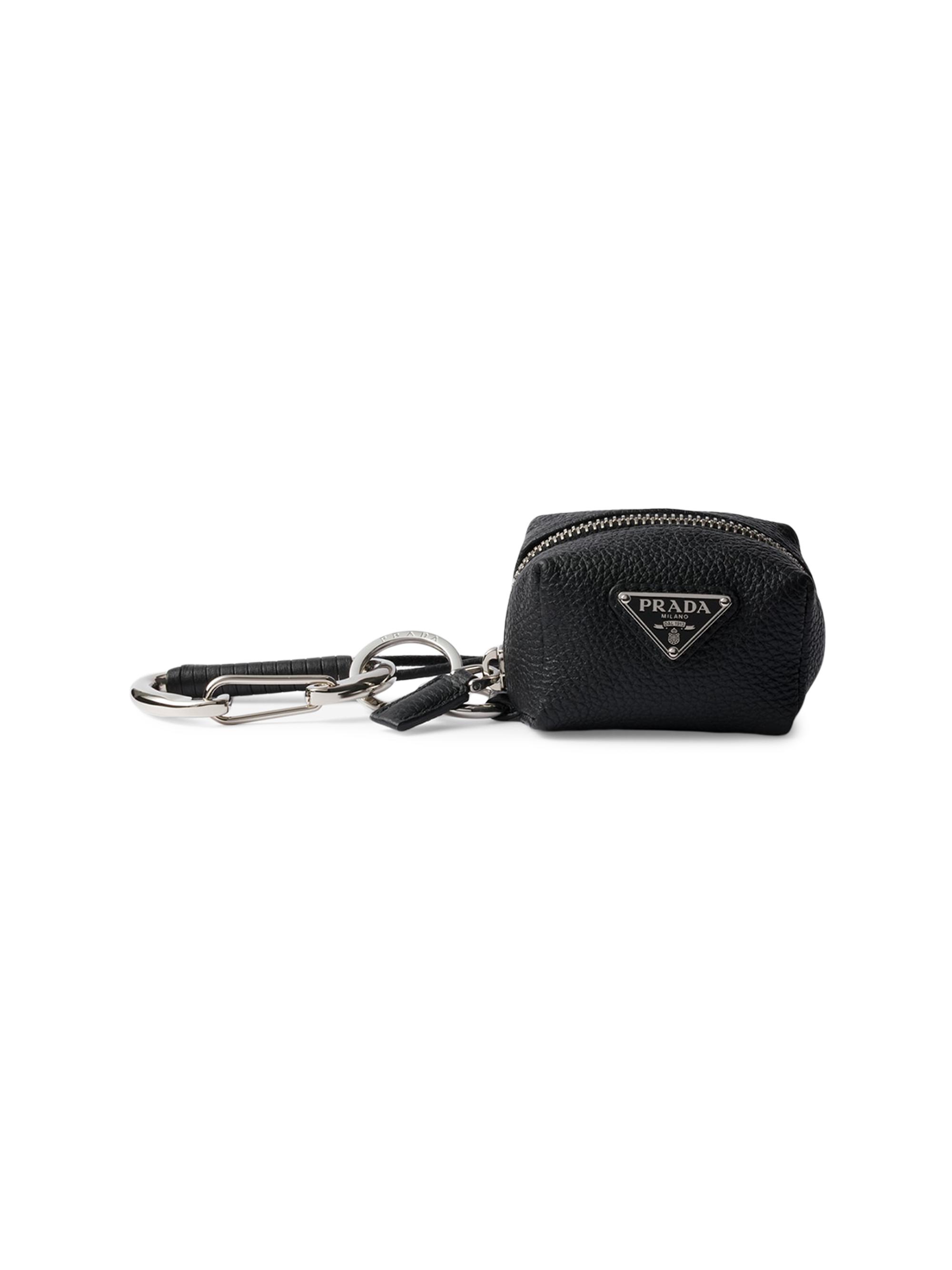Prada Men's Leather Bag Charm - Black