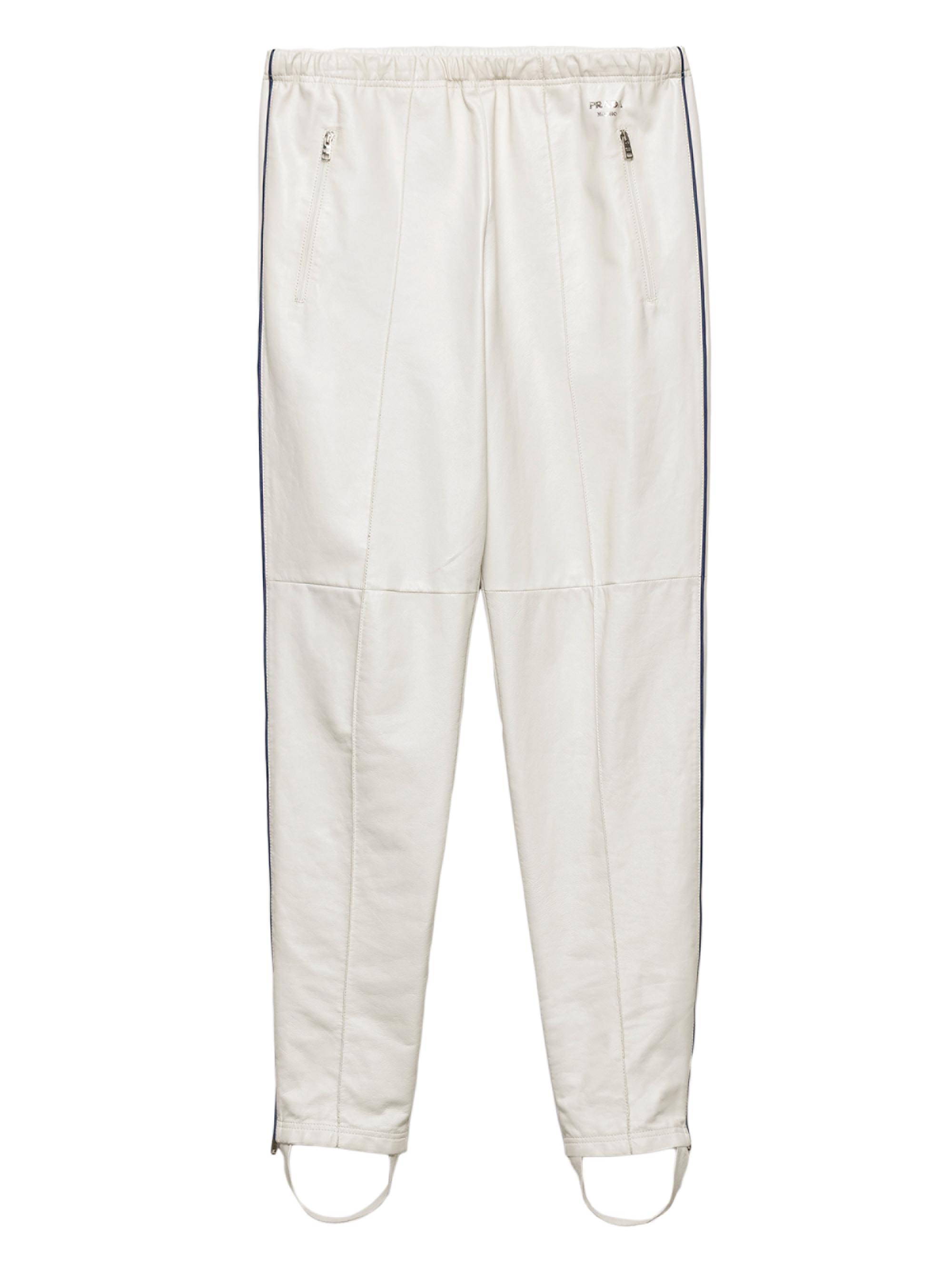 Prada Men's Nappa Leather Joggers - White