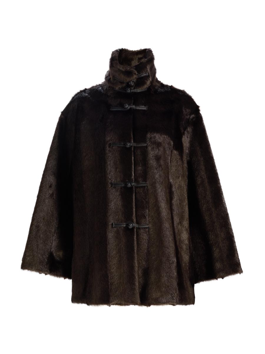 Rohe Women's Toggle Faux-fur Short Coat In Dark Brown