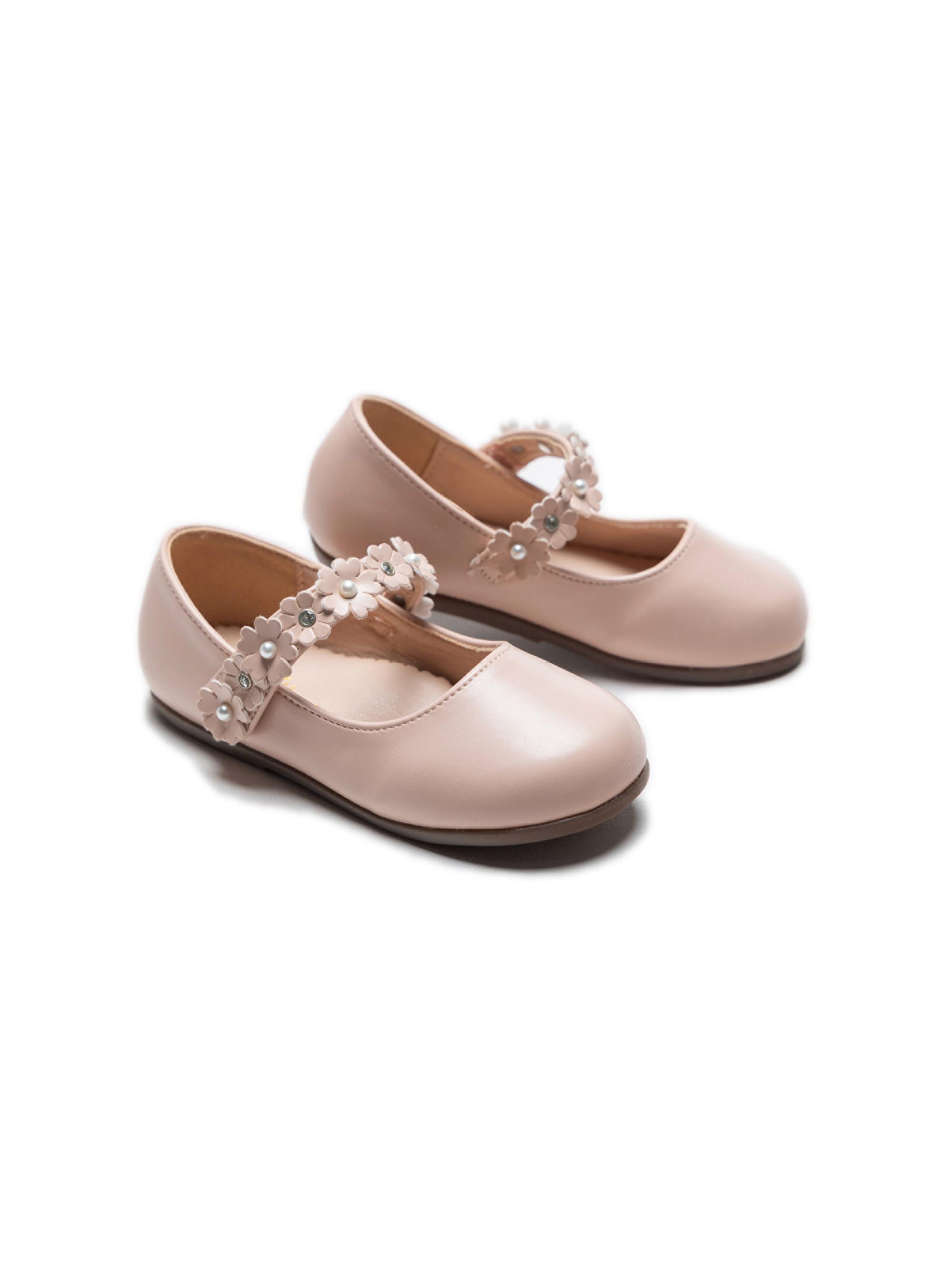 Tulleen Baby Girl's Amelia Floral Band Flats - Pink 10 (Toddler)