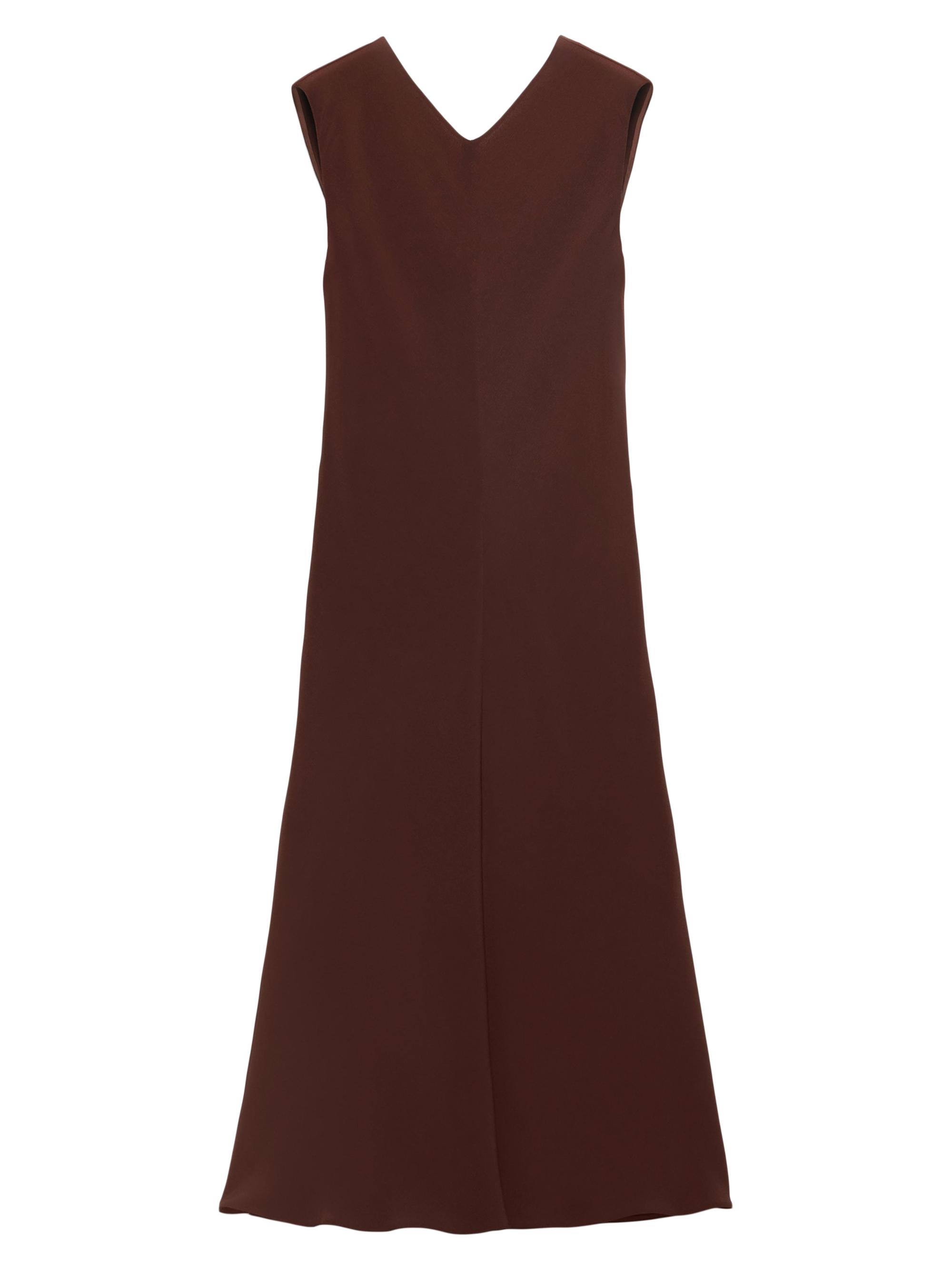 Prada Women's Satin Crepe Midi-Dress - Brown