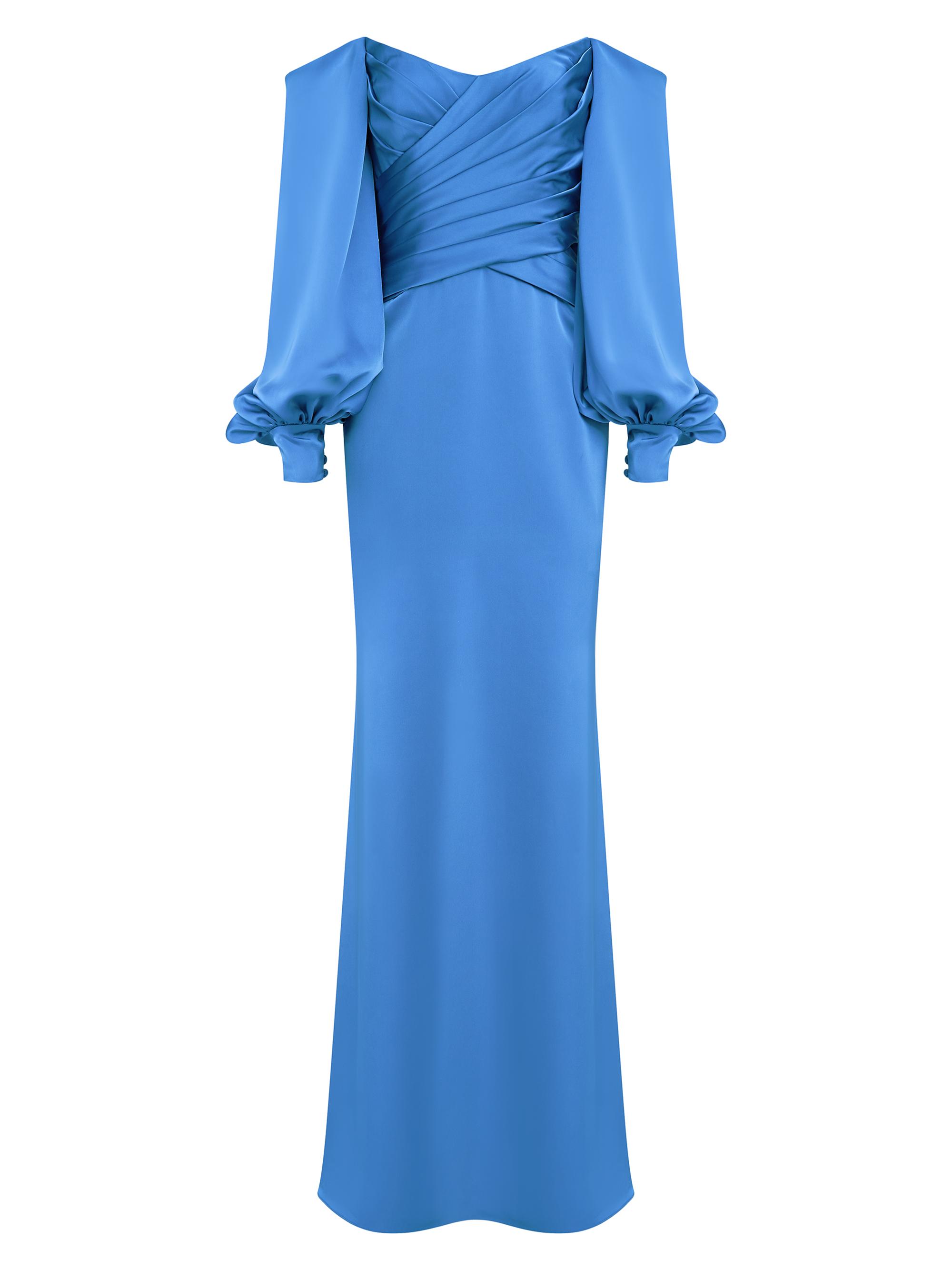 Theia Women's Milenia Off-The-Shoulder Satin Gown - Cornflower Blue