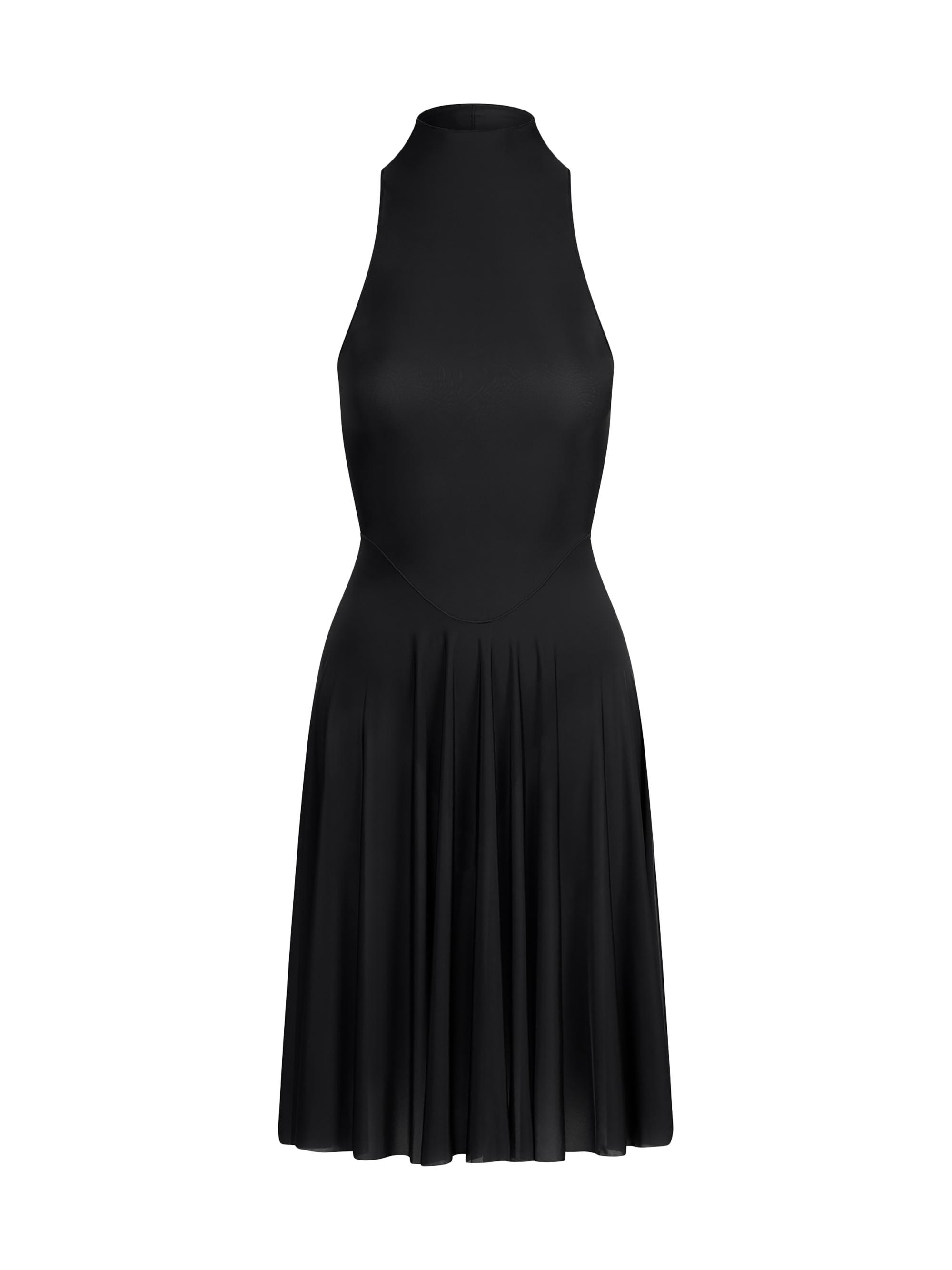 SKIMS Women's Milky Sheer High Neck Midi Dress - Obsidian