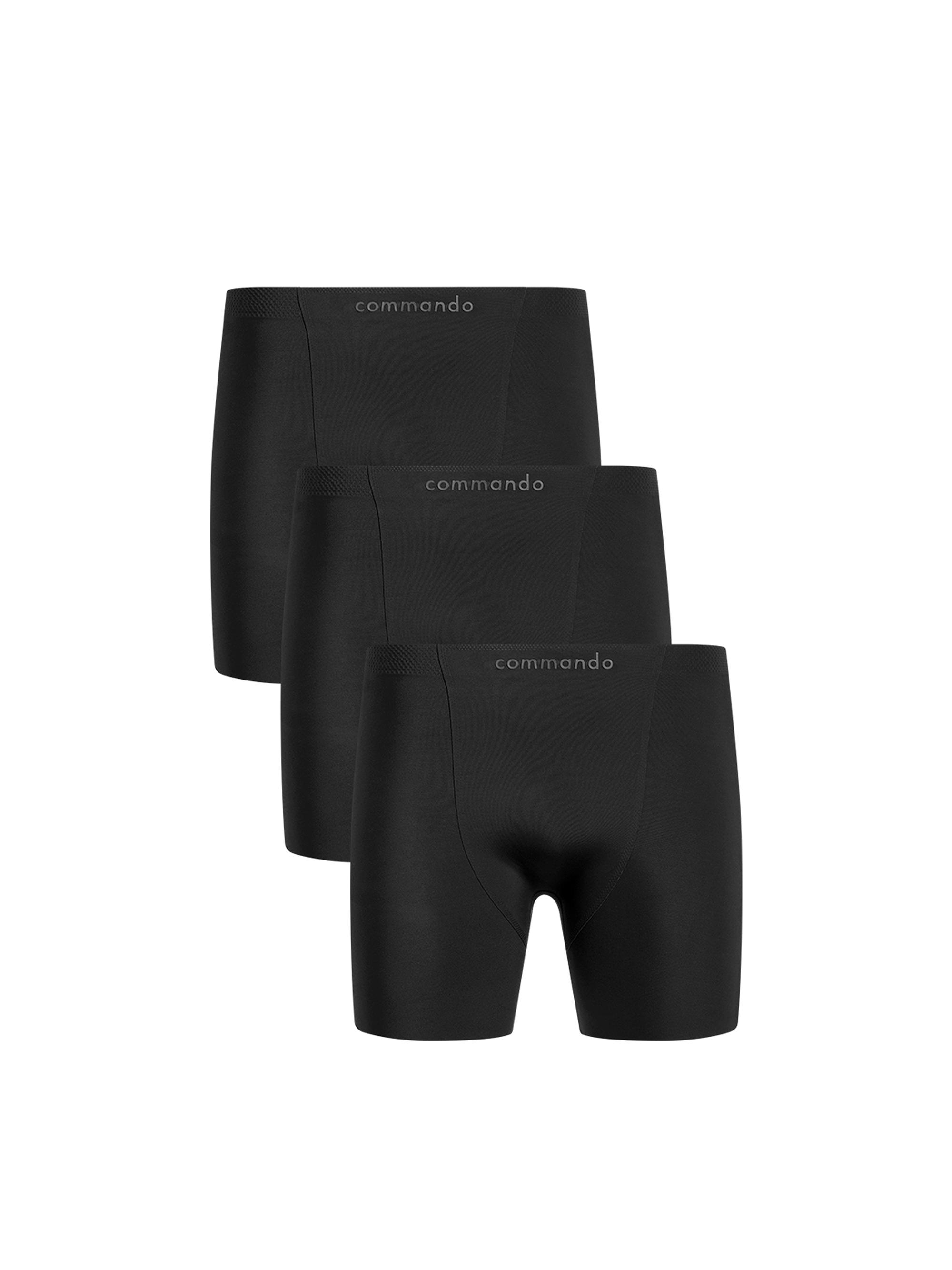 Commando Men's Microfiber 3-Pack Ultimate Bonded Micro Tech Boxer Brief Set - Black