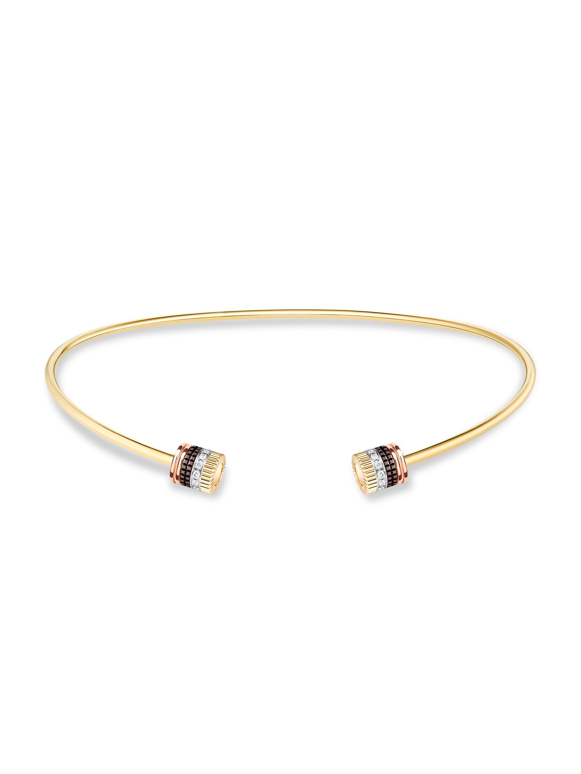 Boucheron Women's Quatre Classique Tri-Tone 18K Gold & 0.60 TCW Diamond Collar Necklace - Yellow Gold